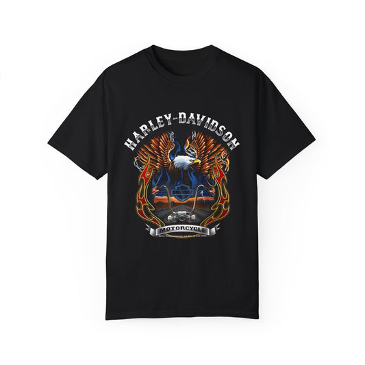 Vintage Motorcycle Design Unisex Garment-Dyed T-Shirt for motorcycle enthusiasts