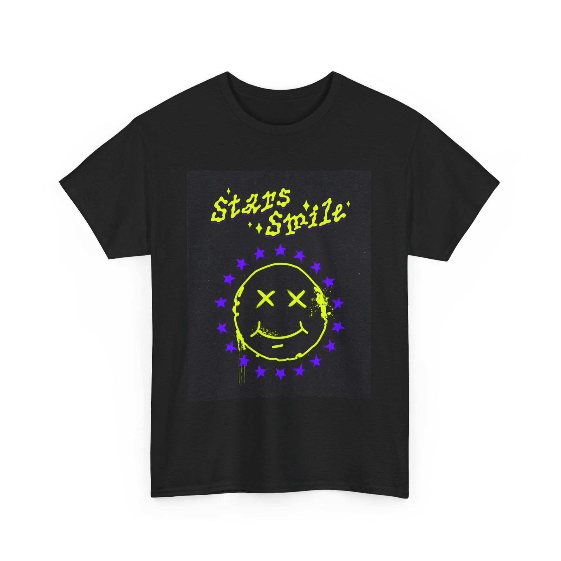 Star Smile Unisex Heavy Cotton Tee | Fun Graphic T-Shirt for Brightening Your Day - ArtShirt Couture