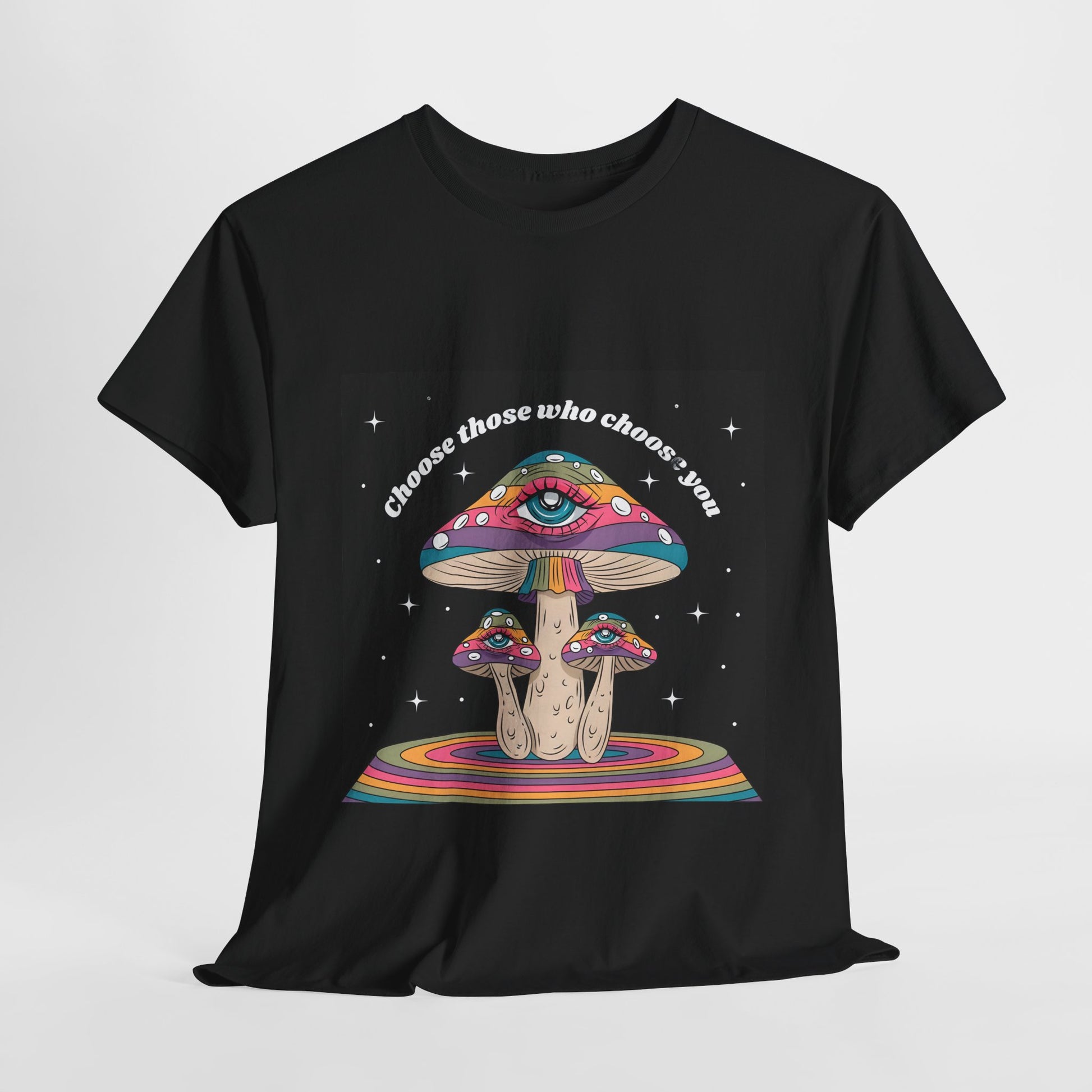 Psychedelic Mushroom Unisex Heavy Cotton Tee  - Artshirtcouture