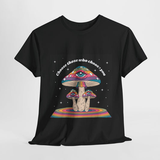Psychedelic Mushroom Unisex Heavy Cotton Tee  - Artshirtcouture