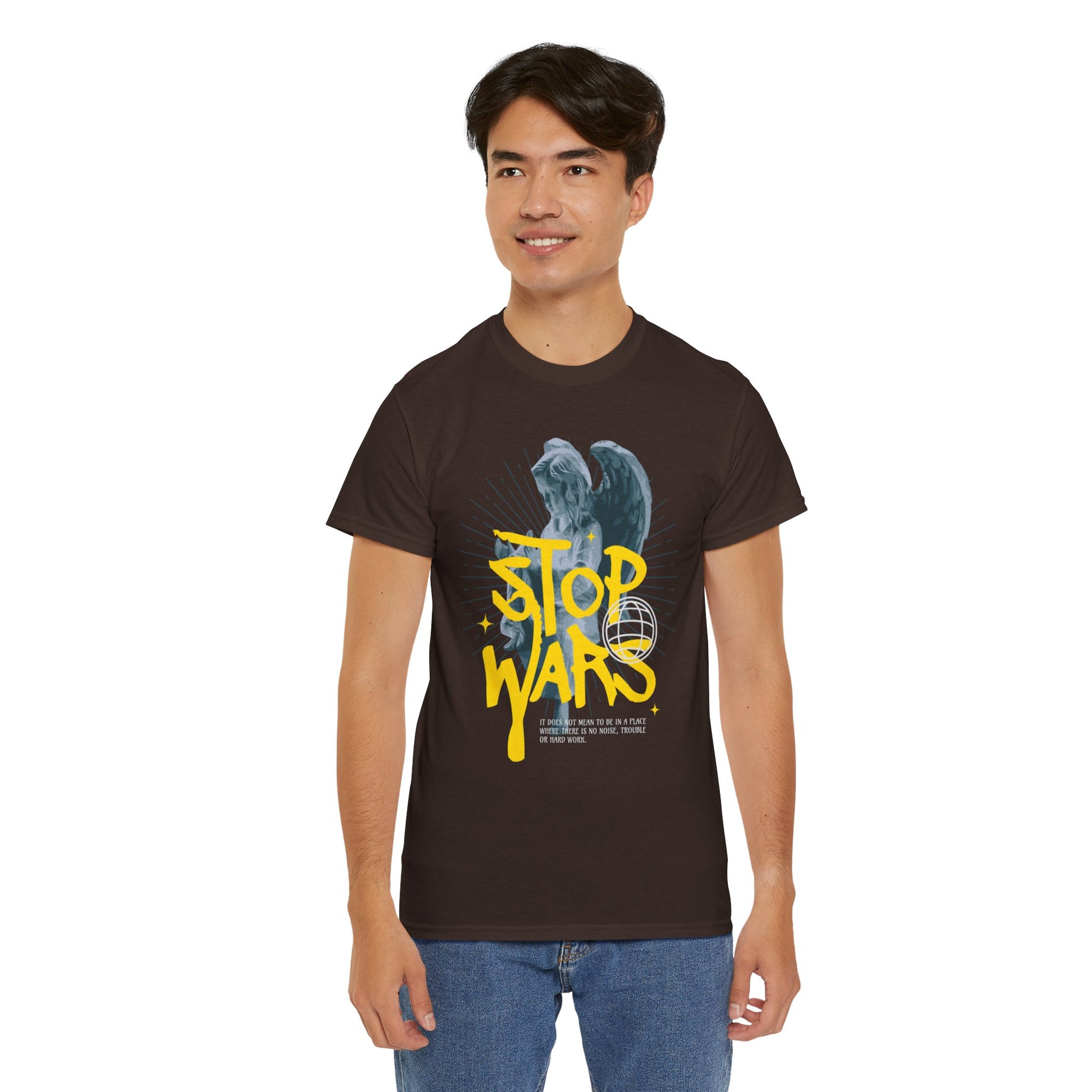 Stop Wars Unisex Heavy Cotton Tee | Fun Graphic T-Shirt for Peace Advocates - ArtShirt Couture