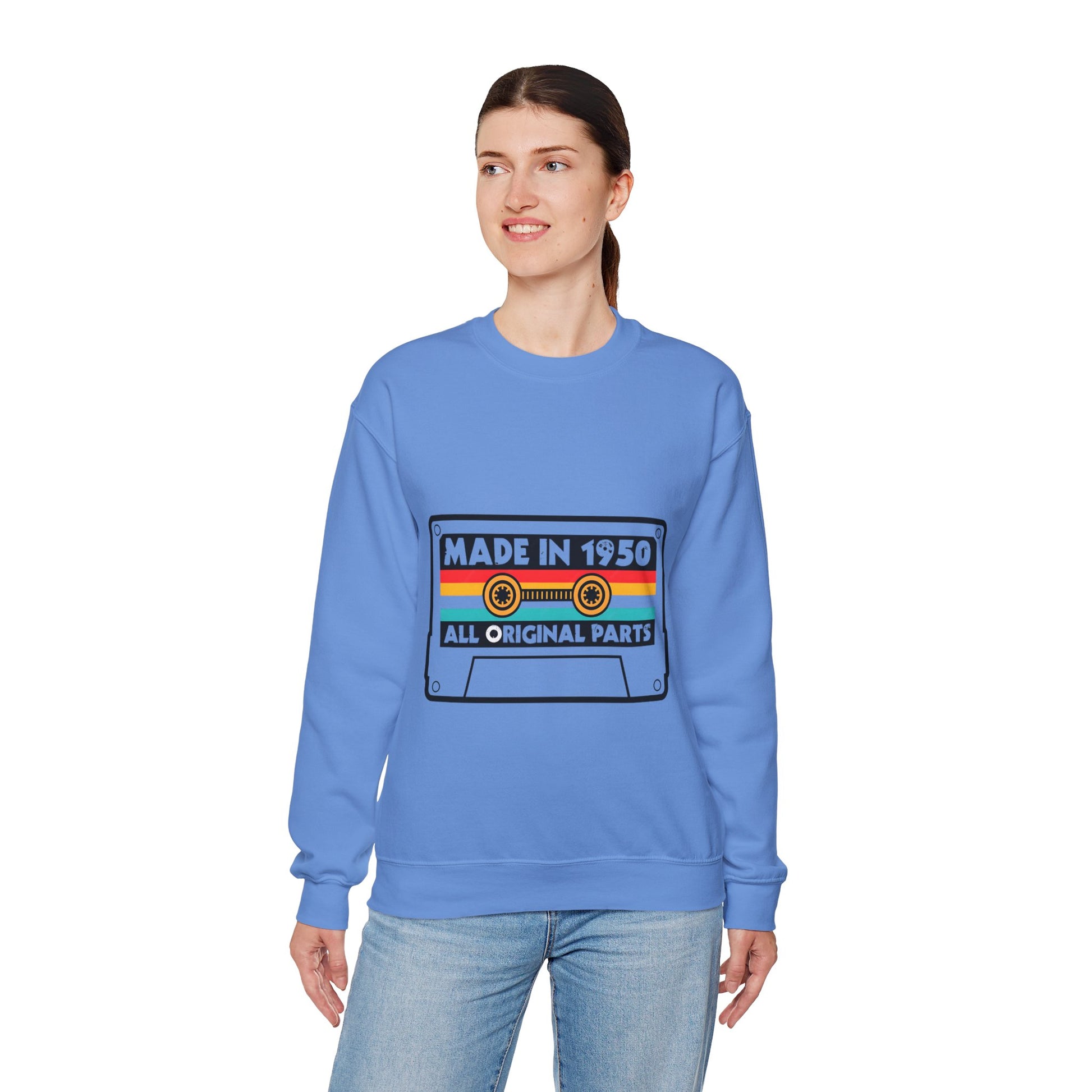 Vintage 1950s Old Tape Cassette Unisex Heavy Blend™ Crewneck Sweatshirt | Retro Graphic Sweatshirt - ArtShirt Couture