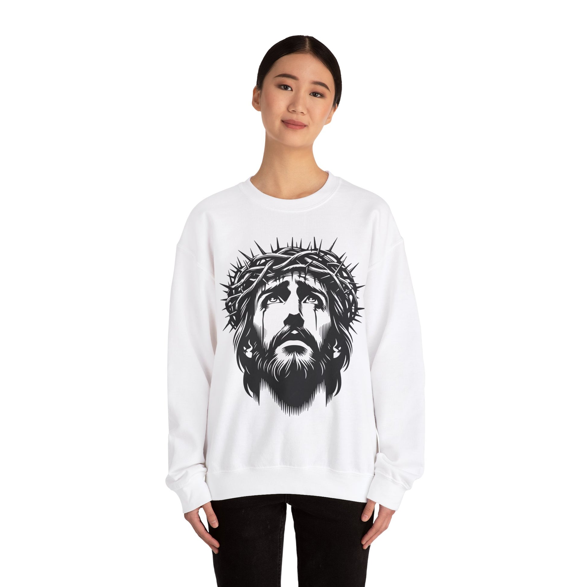 Jesus Christ Unisex Heavy Blend™ Crewneck Sweatshirt | Religious Graphic Sweatshirt - ArtShirt Couture