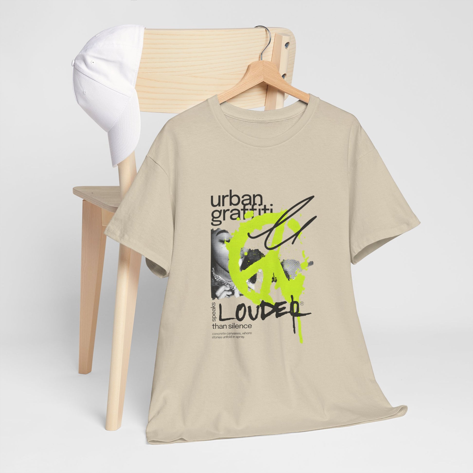 Urban Graffiti Unisex Heavy Cotton Tee | Stylish Graphic T-Shirt for Street Art Lovers - ArtShirt Couture