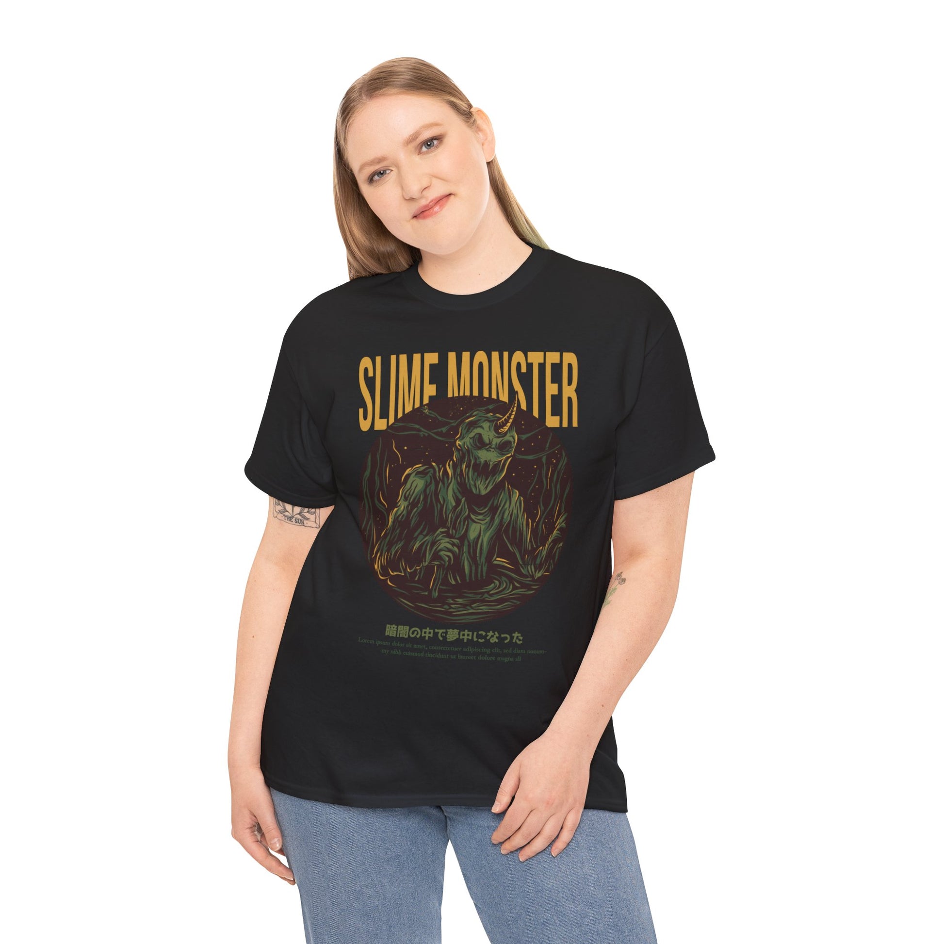 Slime Monster Unisex Heavy Cotton Tee | Fun Graphic T-Shirt for Kids and Monster Lovers - ArtShirt Couture