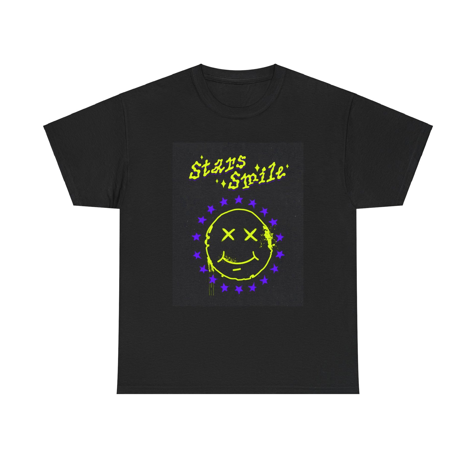Star Smile Unisex Heavy Cotton Tee | Fun Graphic T-Shirt for Brightening Your Day - ArtShirt Couture
