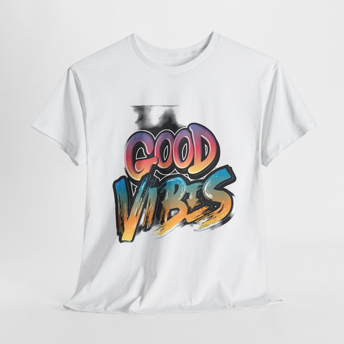 Good Vibes Unisex Heavy Cotton Tee | Positive Graphic T-Shirt - Artshirtcouture