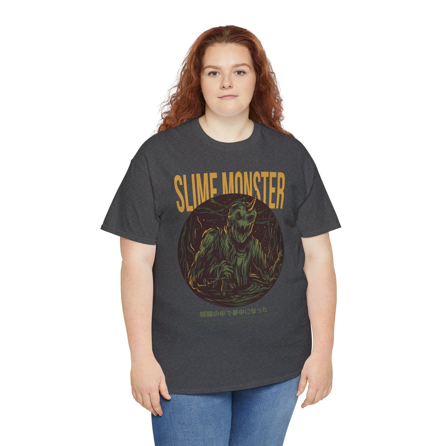 Slime Monster Unisex Heavy Cotton Tee | Fun Graphic T-Shirt for Kids and Monster Lovers - ArtShirt Couture