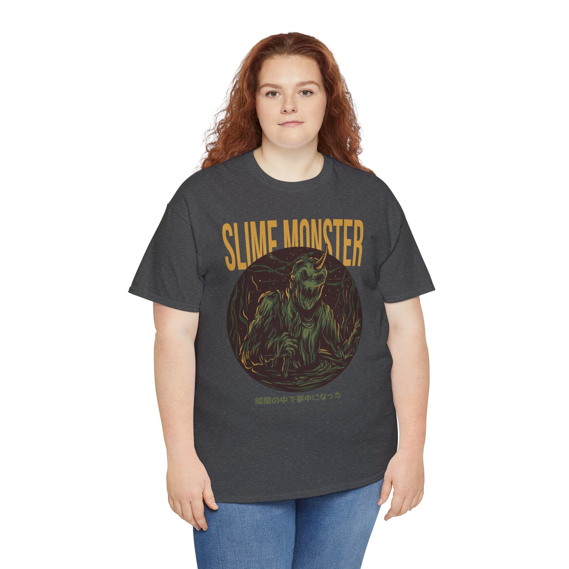 Slime Monster Unisex Heavy Cotton Tee | Fun Graphic T-Shirt for Kids and Monster Lovers - ArtShirt Couture