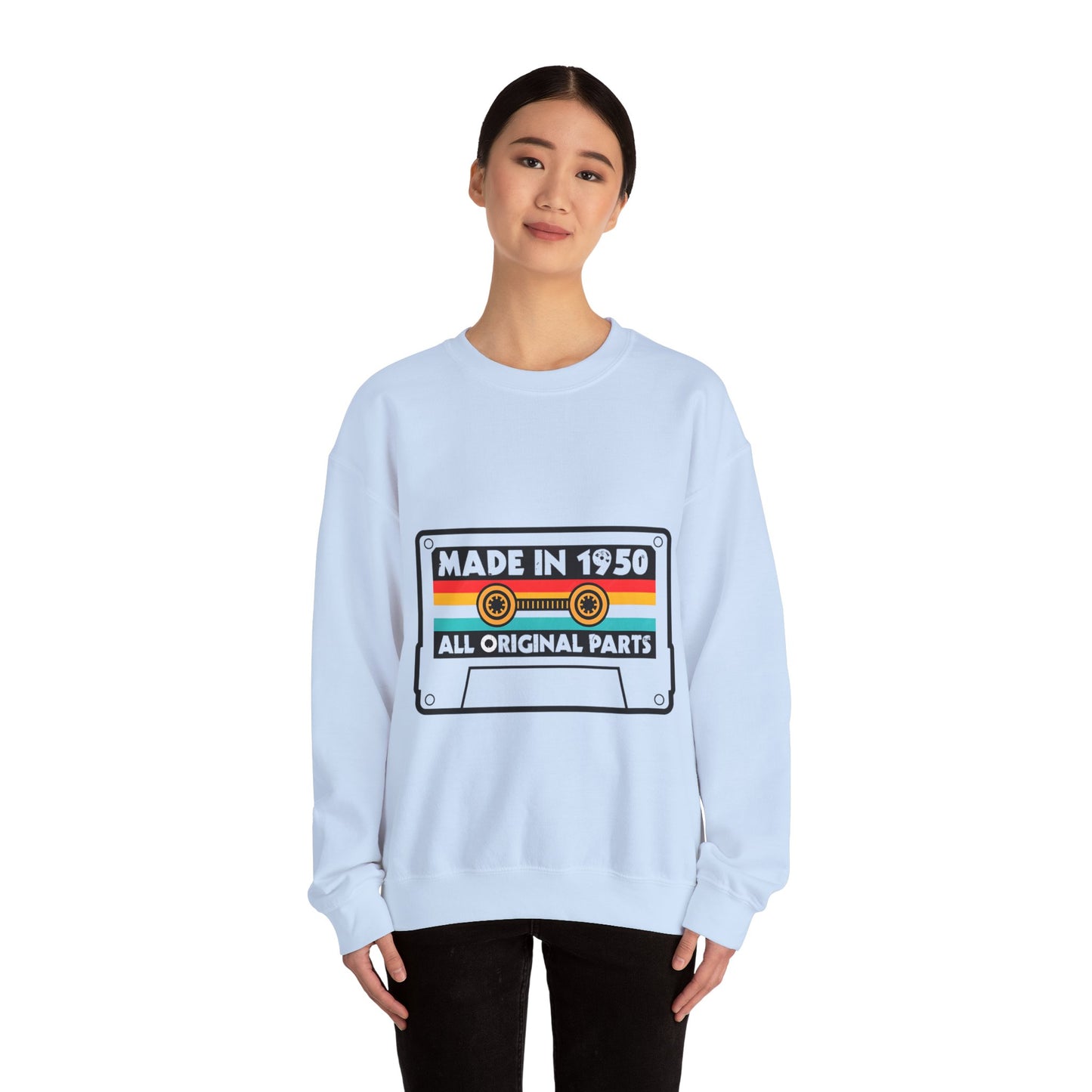 Vintage 1950s Old Tape Cassette Unisex Heavy Blend™ Crewneck Sweatshirt | Retro Graphic Sweatshirt - ArtShirt Couture