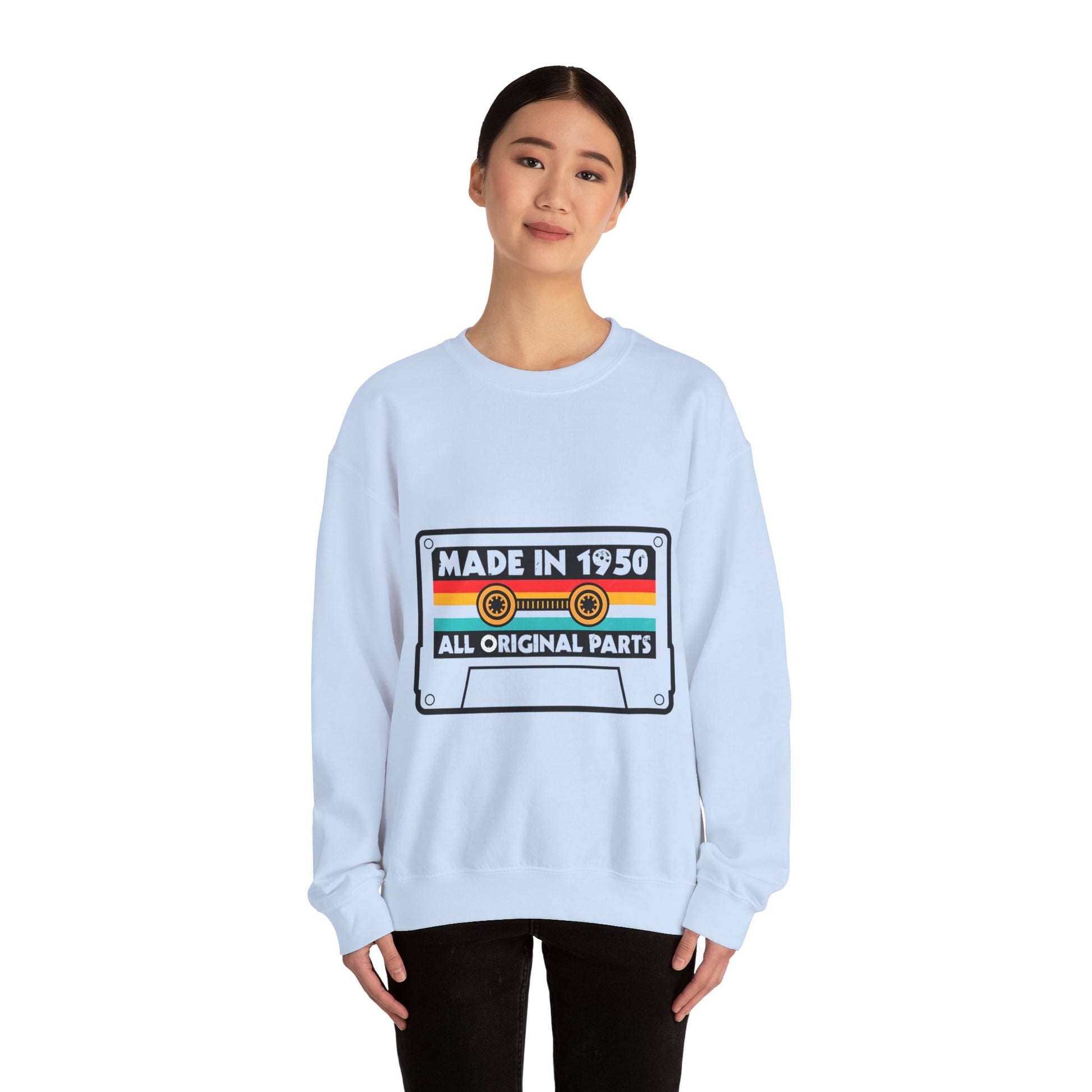 Vintage 1950s Old Tape Cassette Unisex Heavy Blend™ Crewneck Sweatshirt | Retro Graphic Sweatshirt - ArtShirt Couture