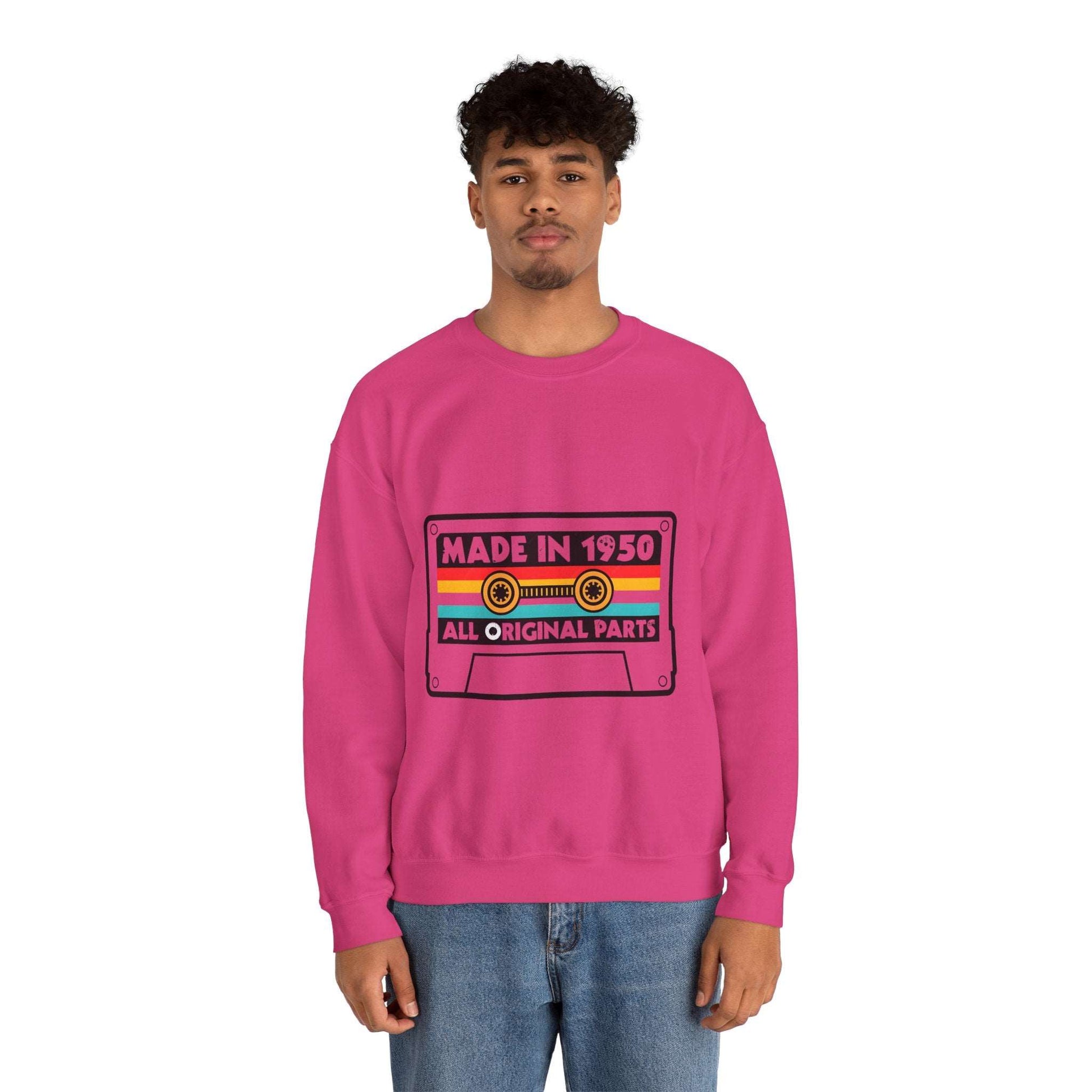 Vintage 1950s Old Tape Cassette Unisex Heavy Blend™ Crewneck Sweatshirt | Retro Graphic Sweatshirt - ArtShirt Couture