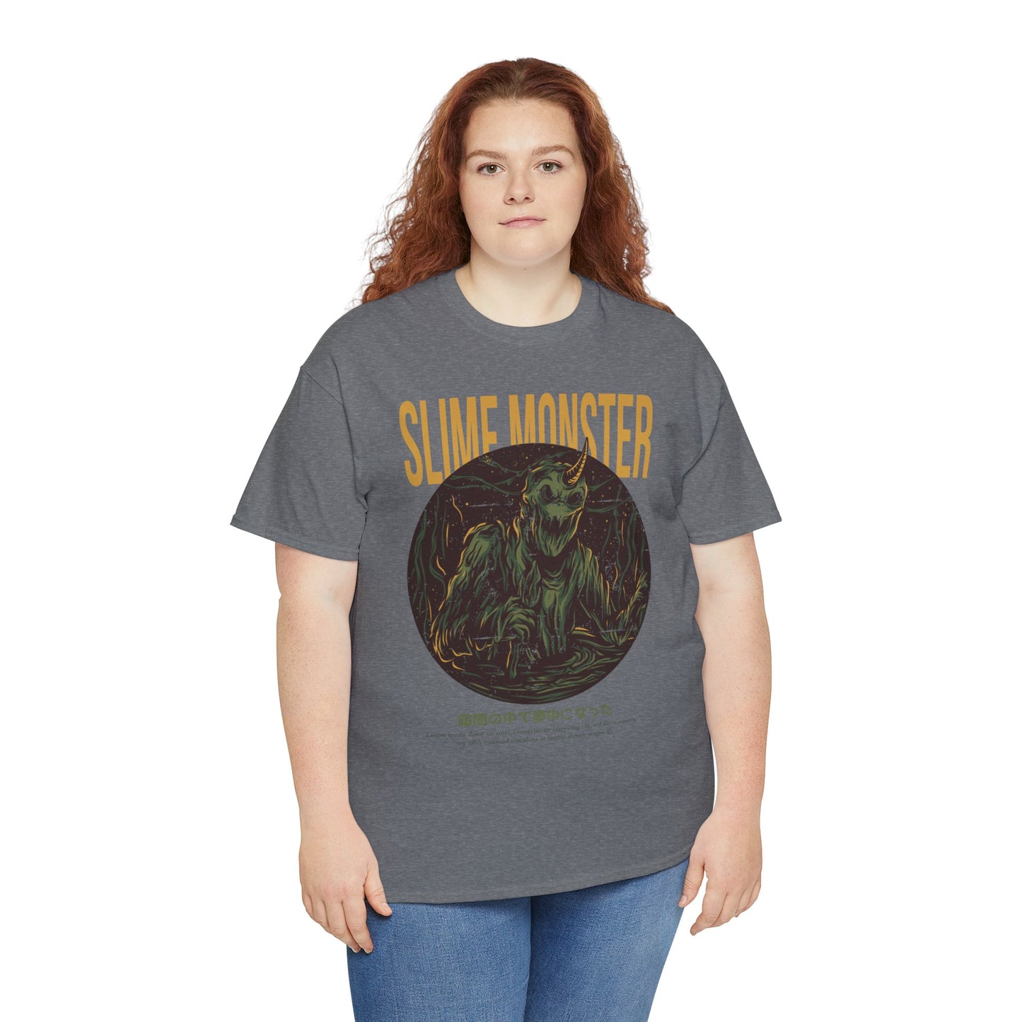 Slime Monster Unisex Heavy Cotton Tee | Fun Graphic T-Shirt for Kids and Monster Lovers - ArtShirt Couture