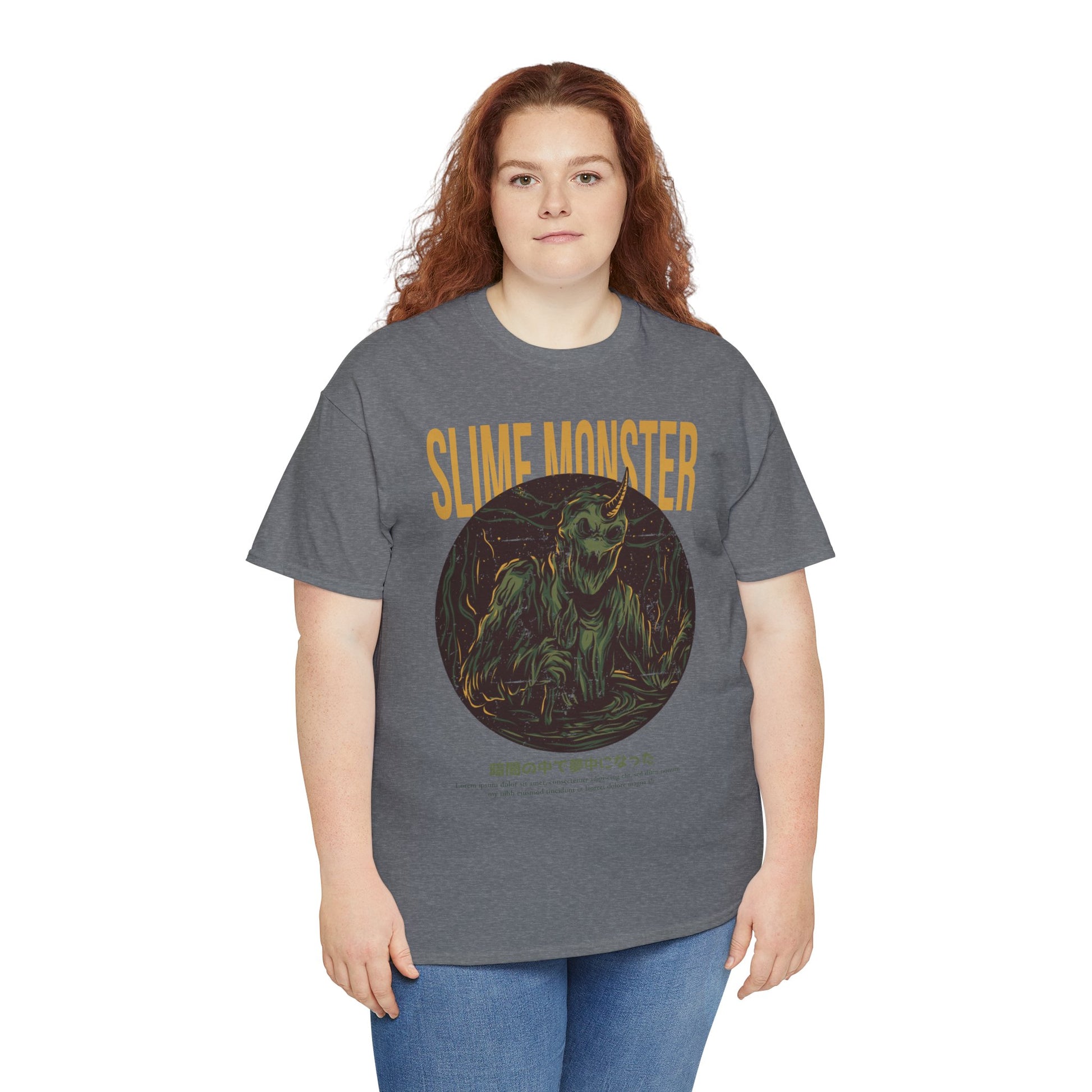 Slime Monster Unisex Heavy Cotton Tee | Fun Graphic T-Shirt for Kids and Monster Lovers - ArtShirt Couture