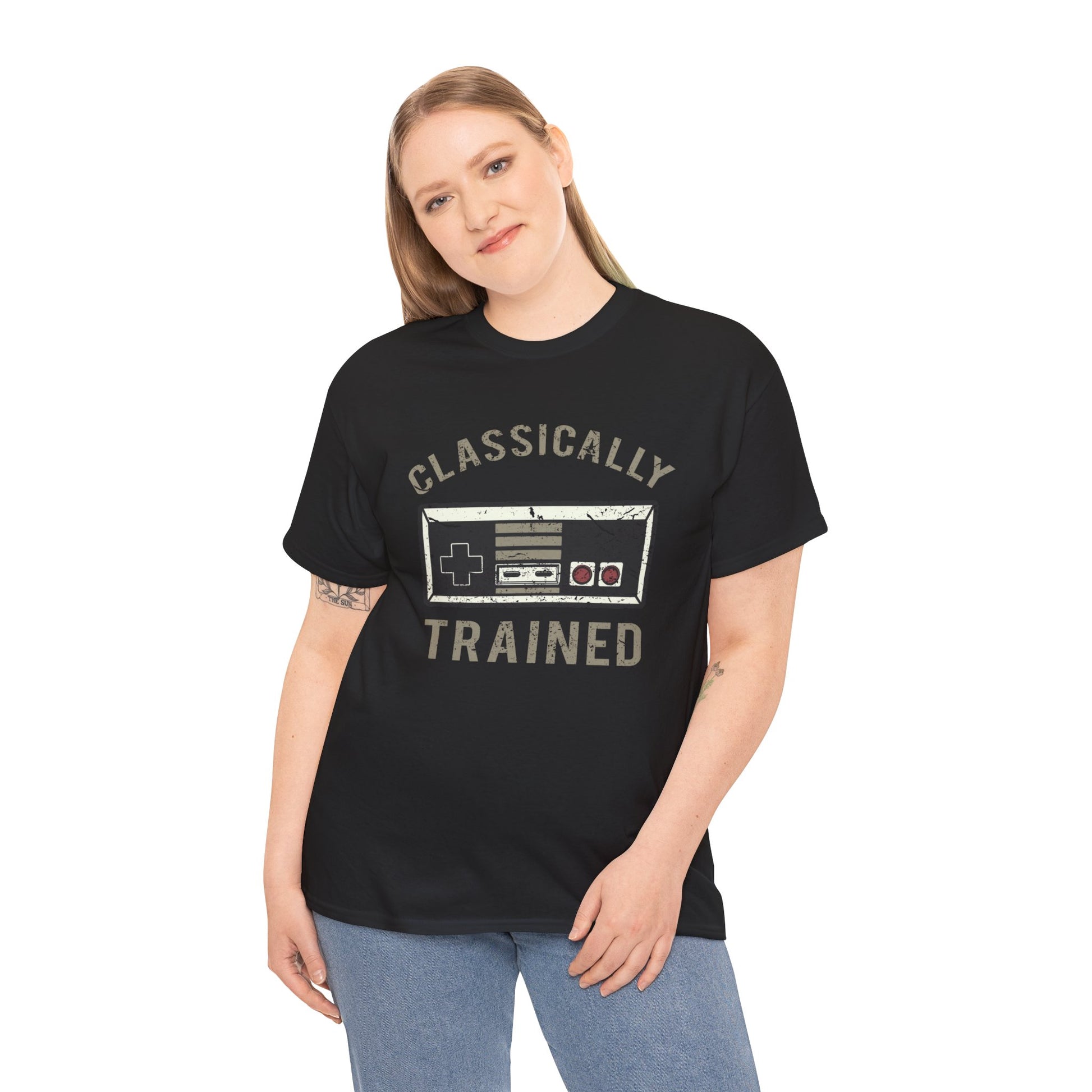 The Classically Trained and Distressed Unisex Heavy Cotton Tee | Vintage-Inspired Graphic T-Shirt for Art Lovers - ArtShirt Couture