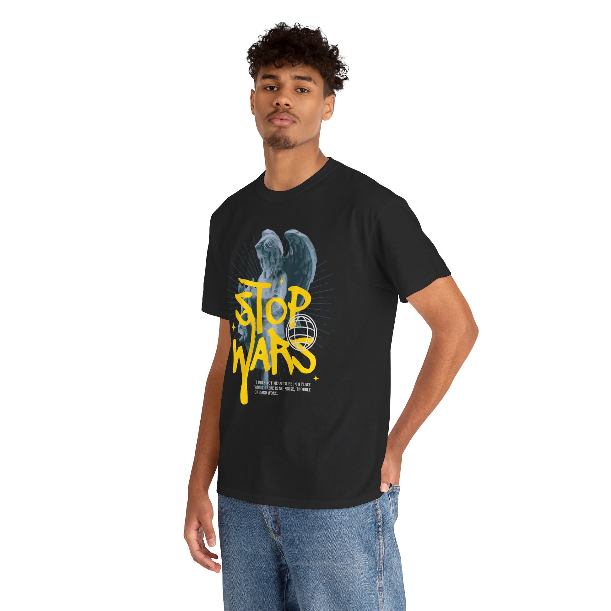 Stop Wars Unisex Heavy Cotton Tee | Fun Graphic T-Shirt for Peace Advocates - ArtShirt Couture