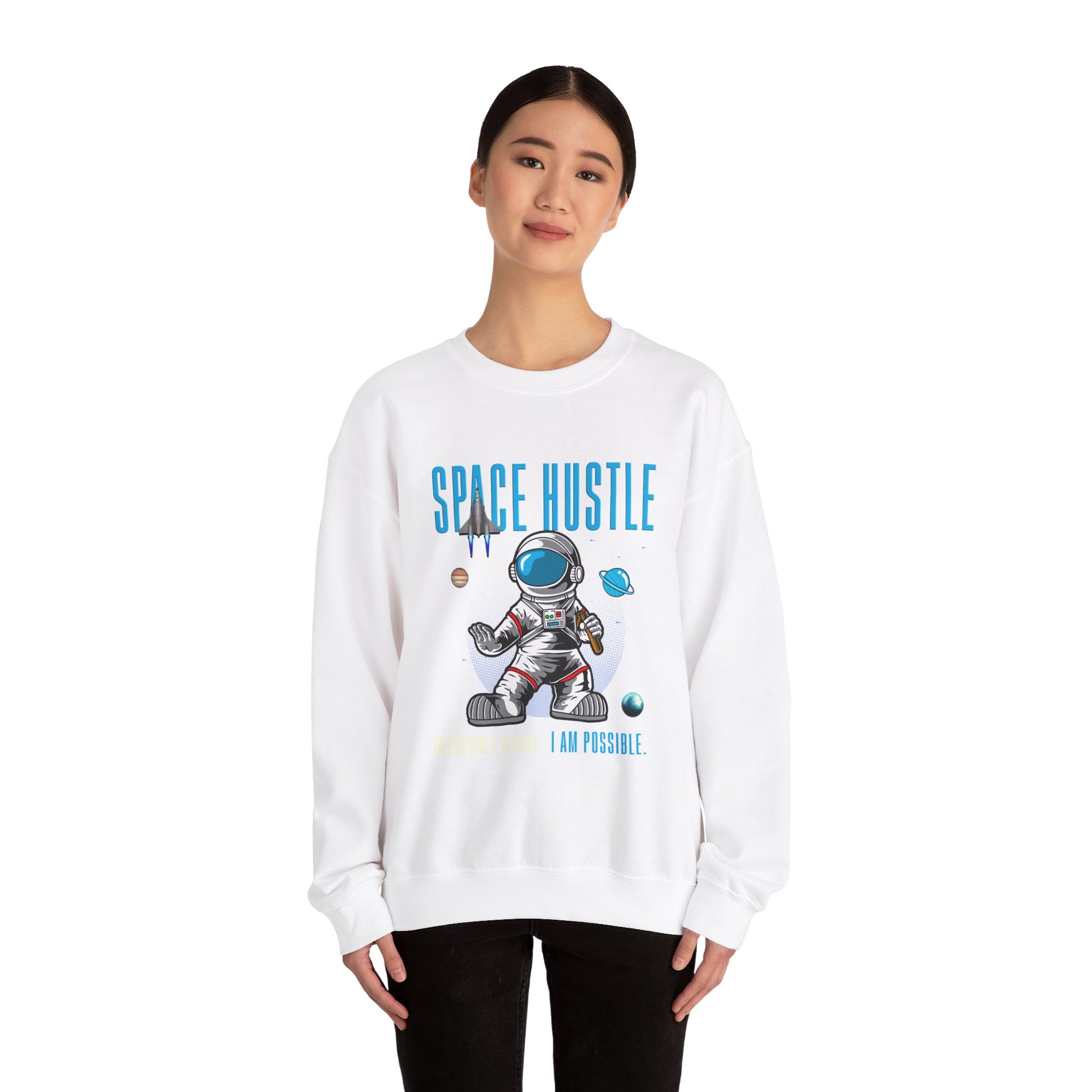 Skateboard Space Hustle Unisex Heavy Blend™ Sweatshirt | Trendy Graphic Sweatshirt for Skateboarding Enthusiasts - ArtShirt Couture