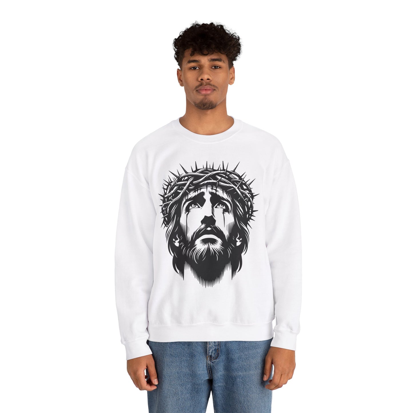 Jesus Christ Unisex Heavy Blend™ Crewneck Sweatshirt | Religious Graphic Sweatshirt - ArtShirt Couture