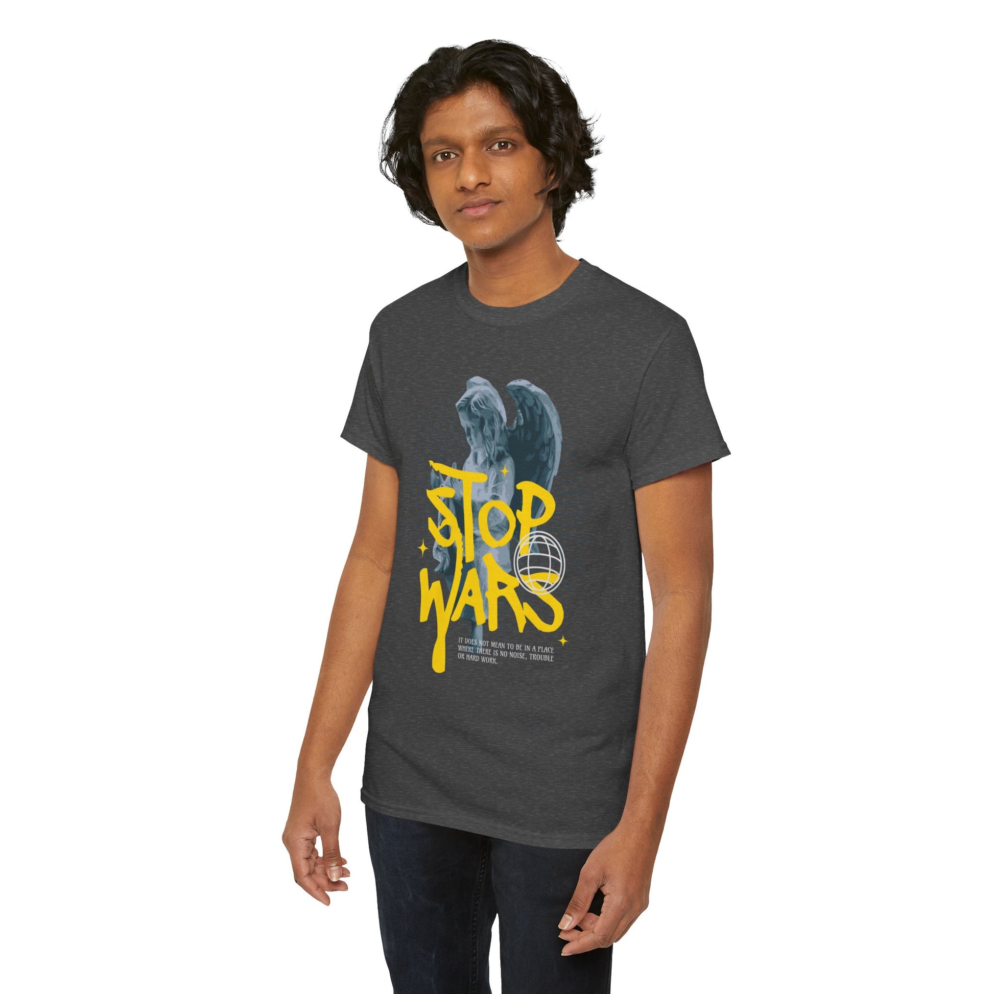 Stop Wars Unisex Heavy Cotton Tee | Fun Graphic T-Shirt for Peace Advocates - ArtShirt Couture