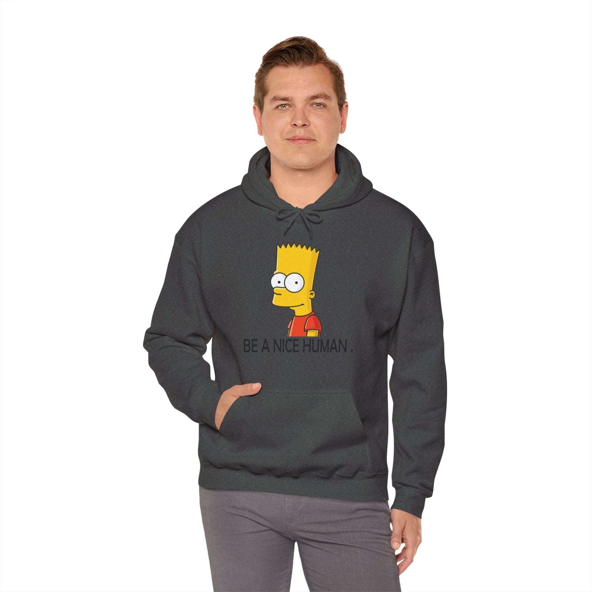 Bart Simspon its nice to be human Unisex Heavy Blend™ Hoodie - ArtShirt Couture