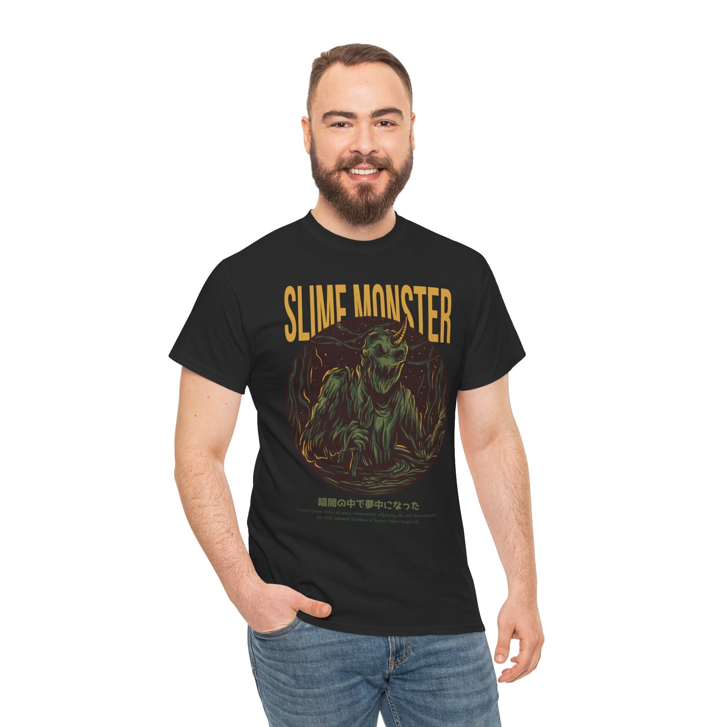 Slime Monster Unisex Heavy Cotton Tee | Fun Graphic T-Shirt for Kids and Monster Lovers - ArtShirt Couture