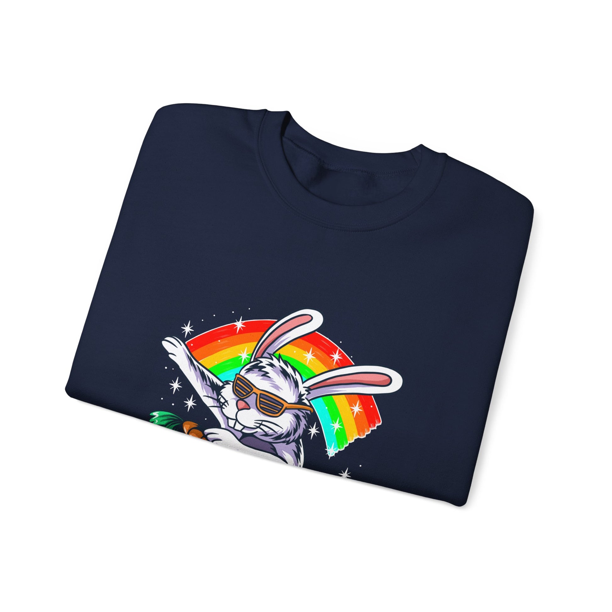 The Rainbow Bunny Unisex Heavy Blend™ Crewneck Sweatshirt | Colorful Graphic Sweatshirt for Bunny Lovers - ArtShirt Couture