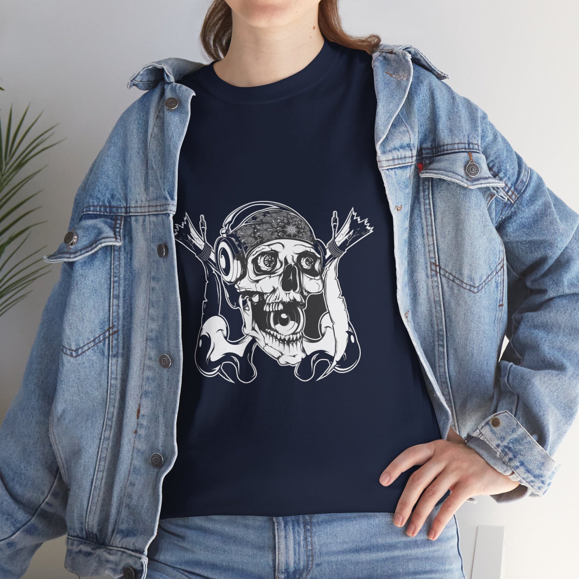 The Skeleton Unisex Heavy Cotton Tee | Spooky Graphic T-Shirt for Halloween and Skull Enthusiasts - ArtShirt Couture