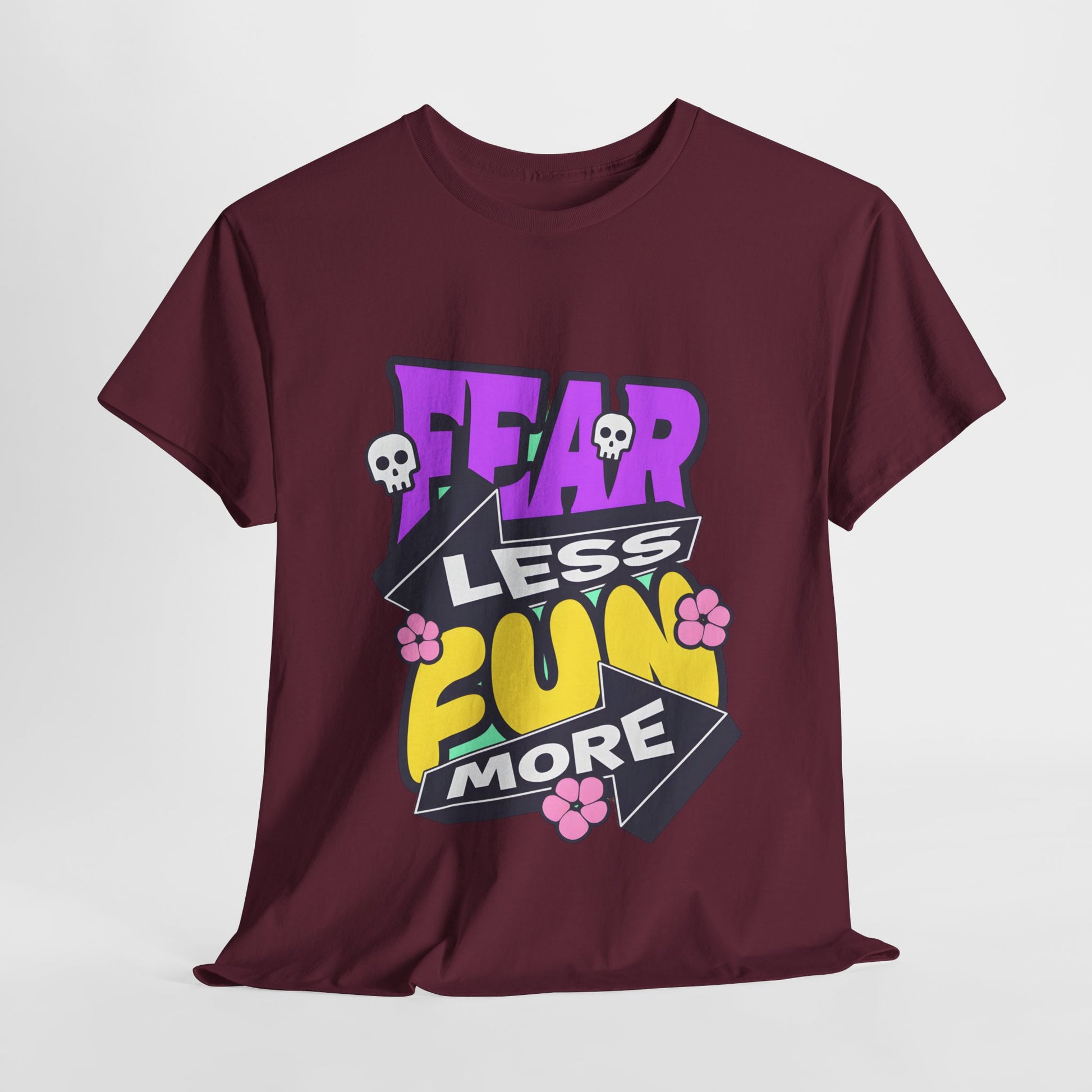 Fear Less Fun More Unisex Heavy Cotton Tee | Motivational Graphic T-Shirt - ArtShirt Couture
