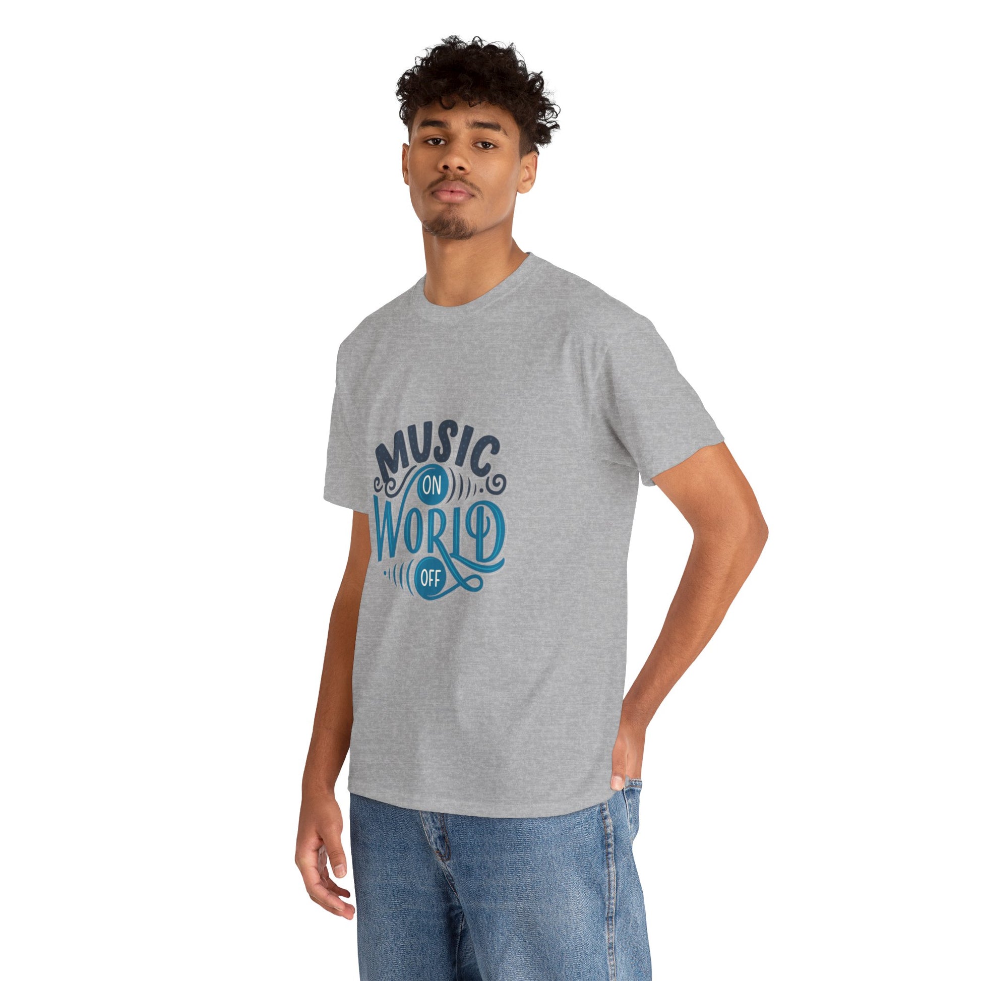 Music World Unisex Heavy Cotton Tee | Vibrant Graphic T-Shirt for Music Enthusiasts - ArtShirt Couture