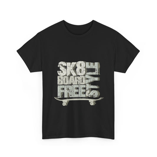 Skateboard Unisex Heavy Cotton Tee | Stylish Graphic T-Shirt for Skateboarding Fans - ArtShirt Couture