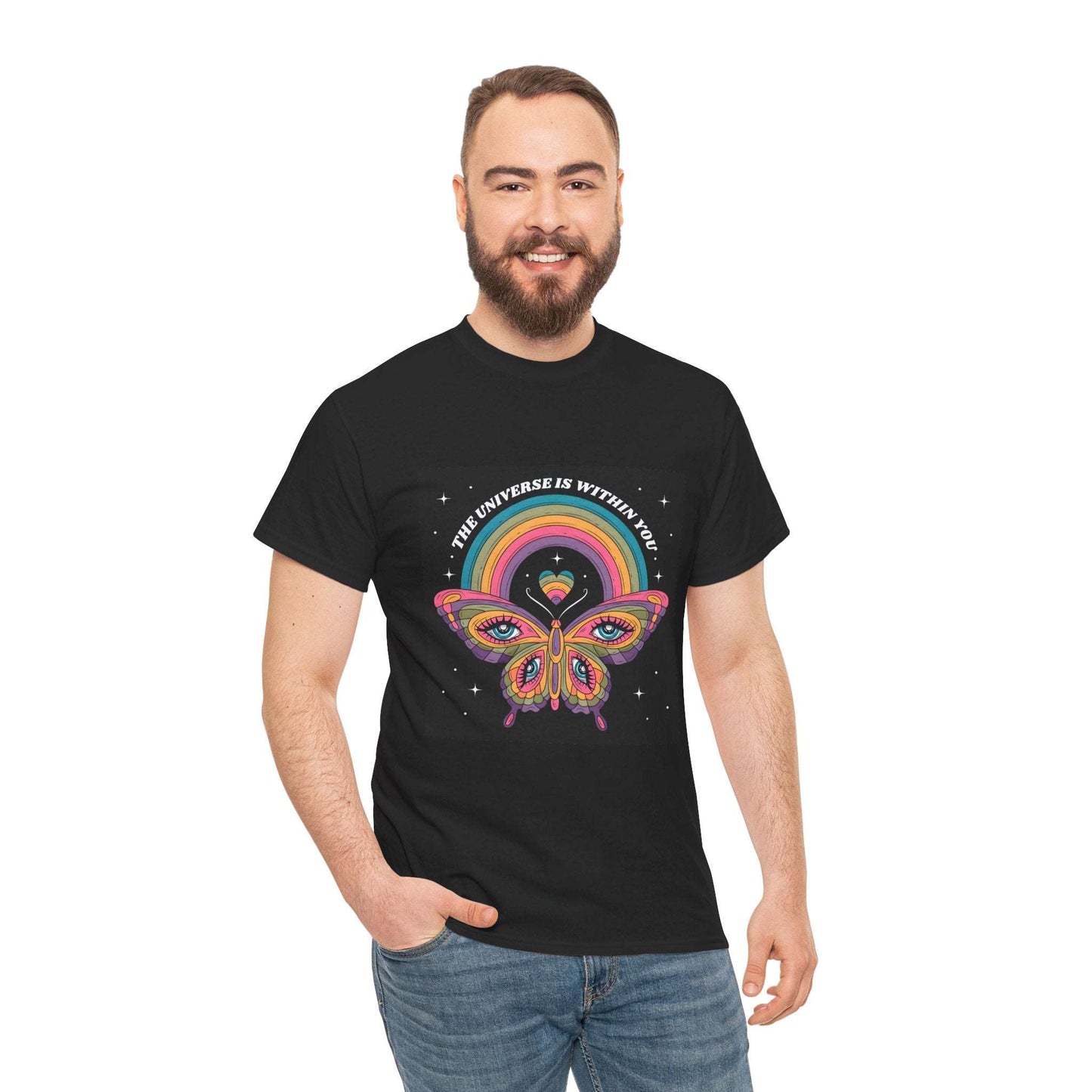 Psychedelic Butterfly Unisex Heavy Graphic Cotton Tee - Artshirtcouture