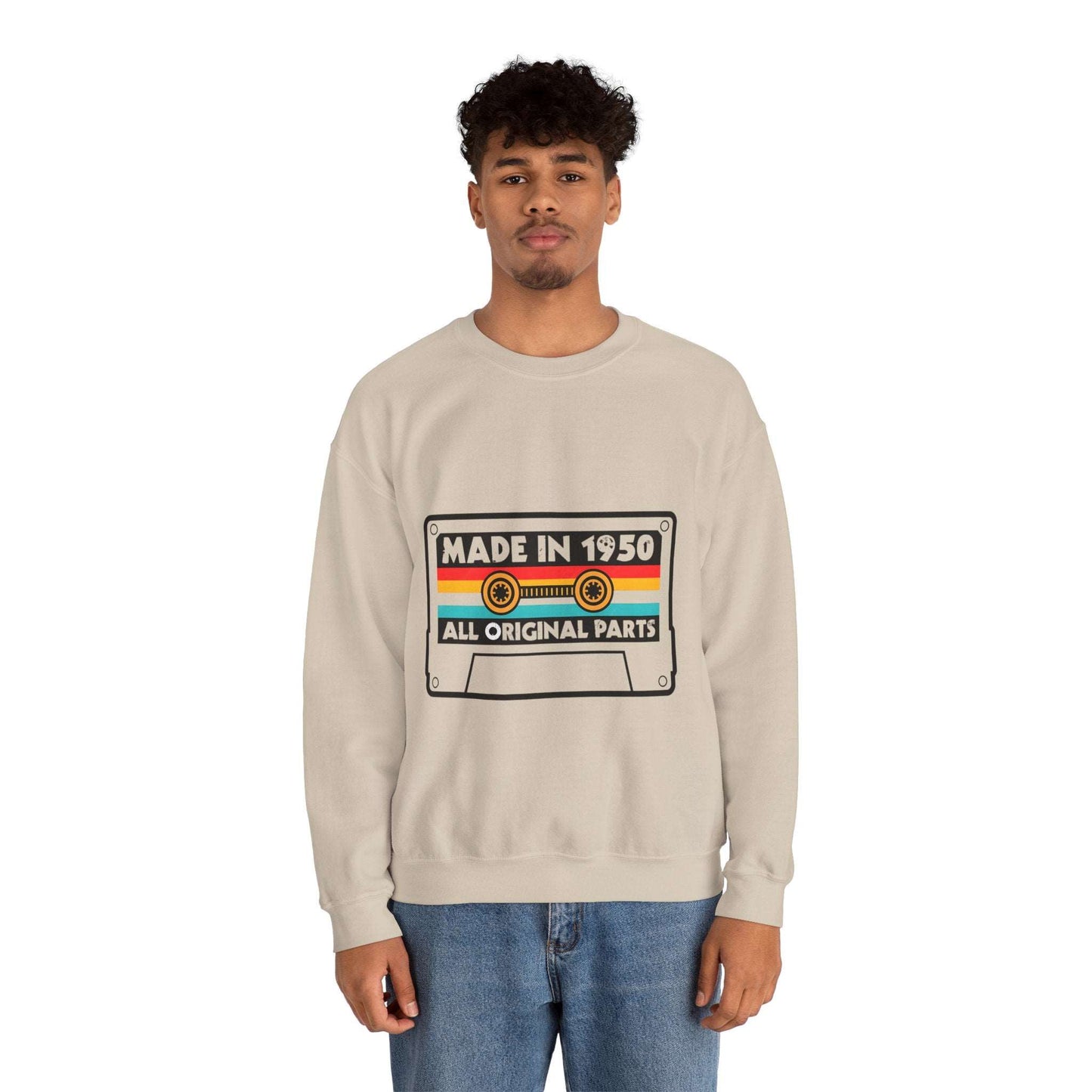 Vintage 1950s Old Tape Cassette Unisex Heavy Blend™ Crewneck Sweatshirt | Retro Graphic Sweatshirt - ArtShirt Couture