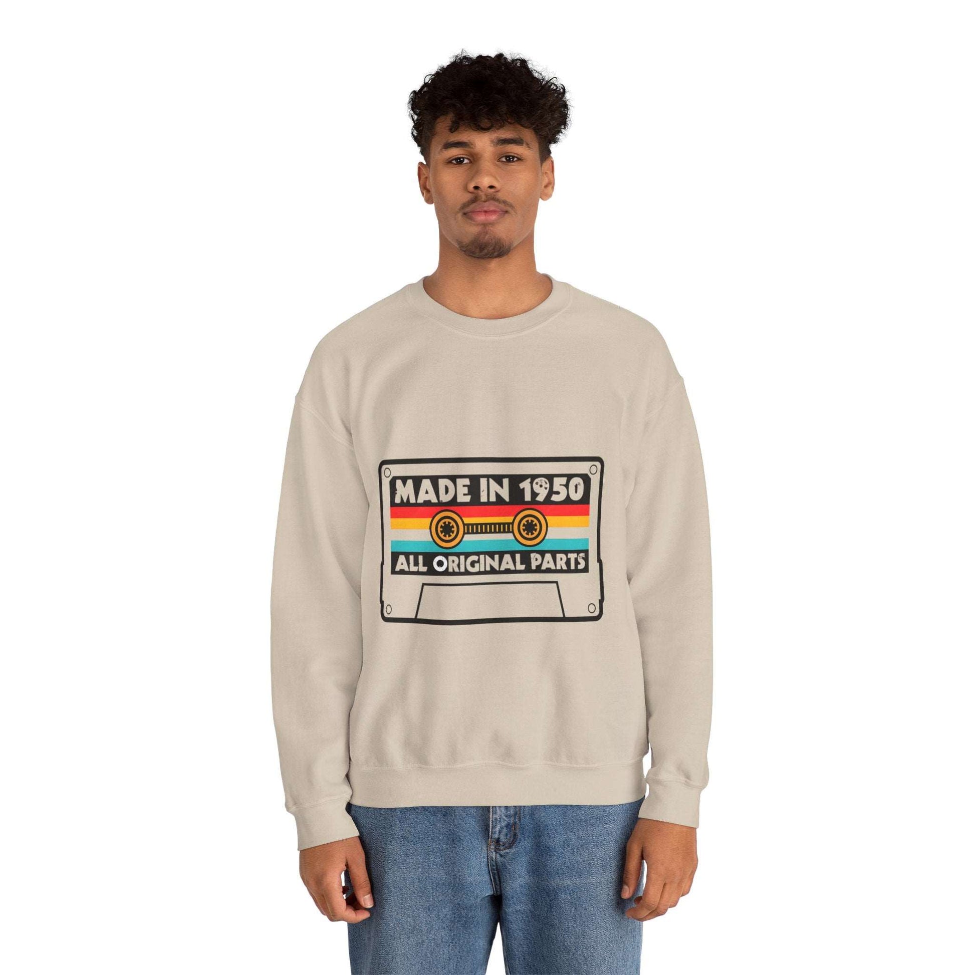 Vintage 1950s Old Tape Cassette Unisex Heavy Blend™ Crewneck Sweatshirt | Retro Graphic Sweatshirt - ArtShirt Couture