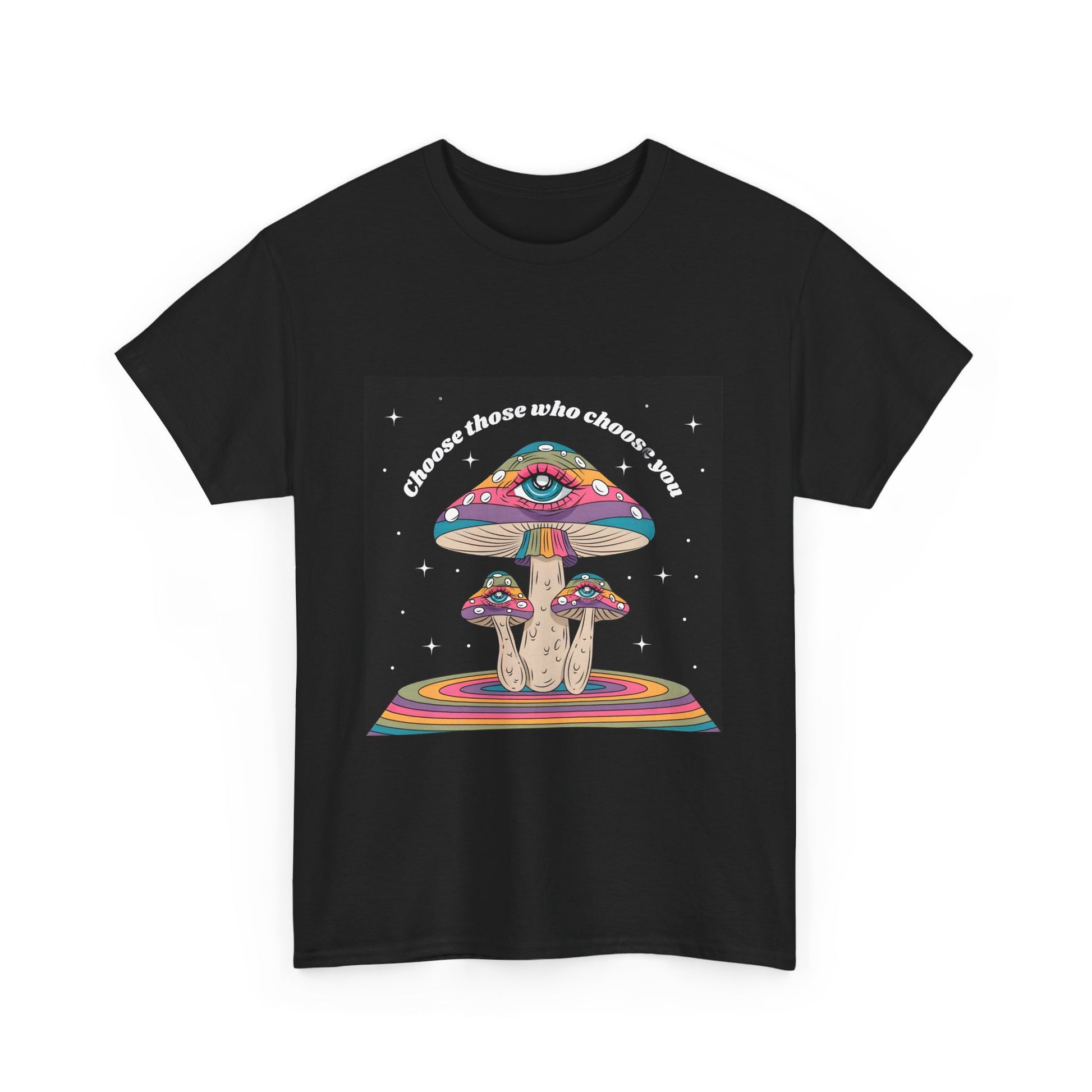 Psychedelic Mushroom Unisex Heavy Cotton Tee  - Artshirtcouture