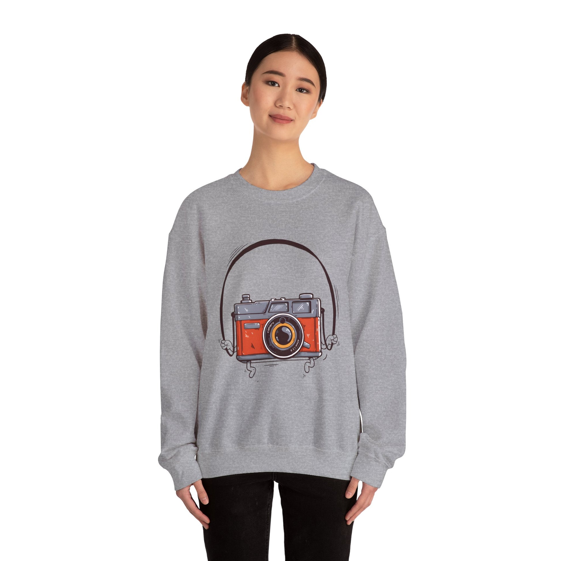 The Camera Unisex Heavy Blend™ Crewneck Sweatshirt | Stylish Graphic Sweatshirt for Photography Lovers - ArtShirt Couture