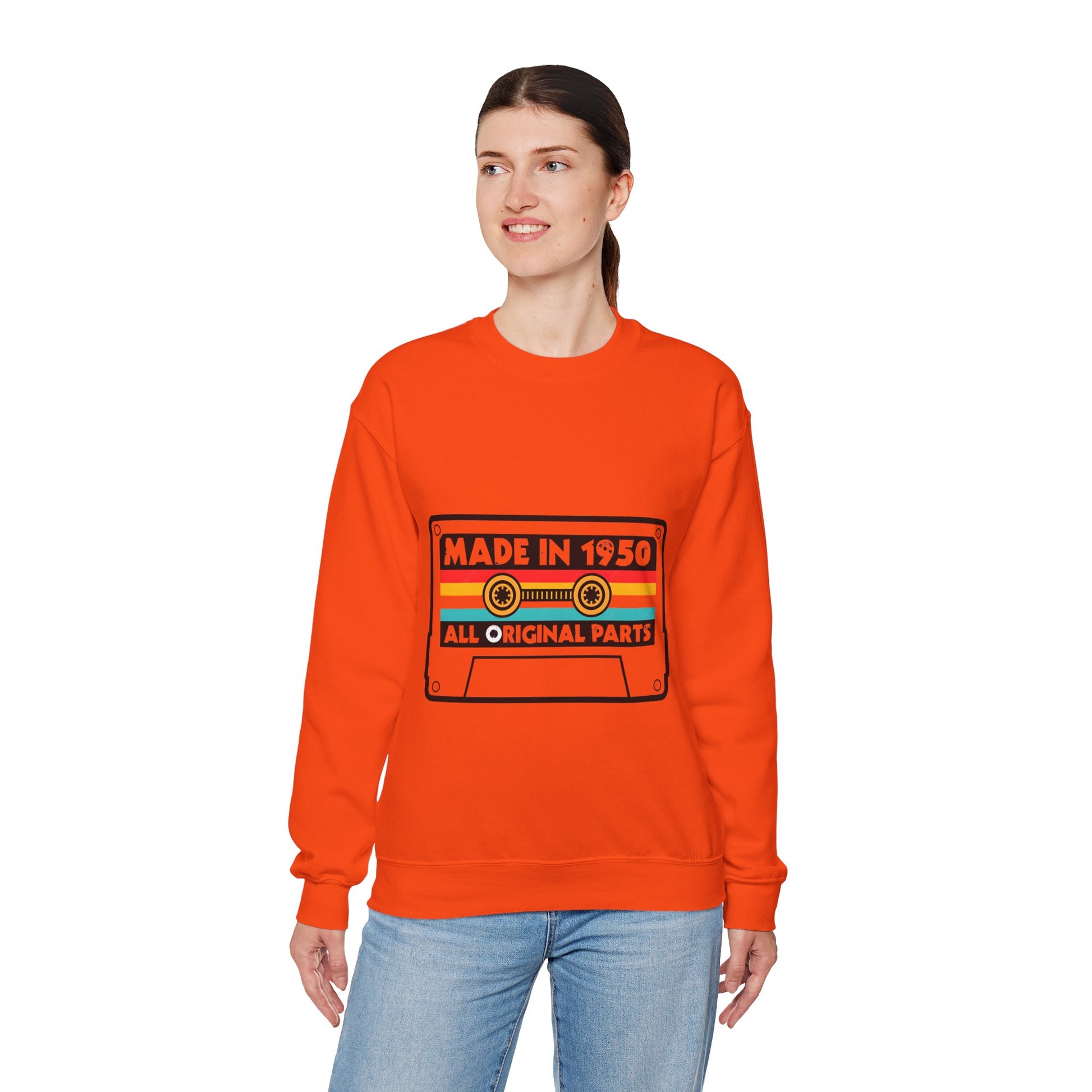 Vintage 1950s Old Tape Cassette Unisex Heavy Blend™ Crewneck Sweatshirt | Retro Graphic Sweatshirt - ArtShirt Couture