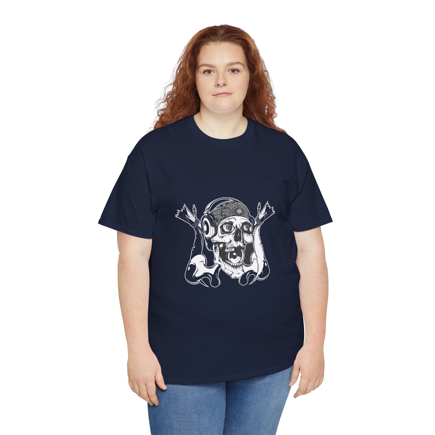 The Skeleton Unisex Heavy Cotton Tee | Spooky Graphic T-Shirt for Halloween and Skull Enthusiasts - ArtShirt Couture