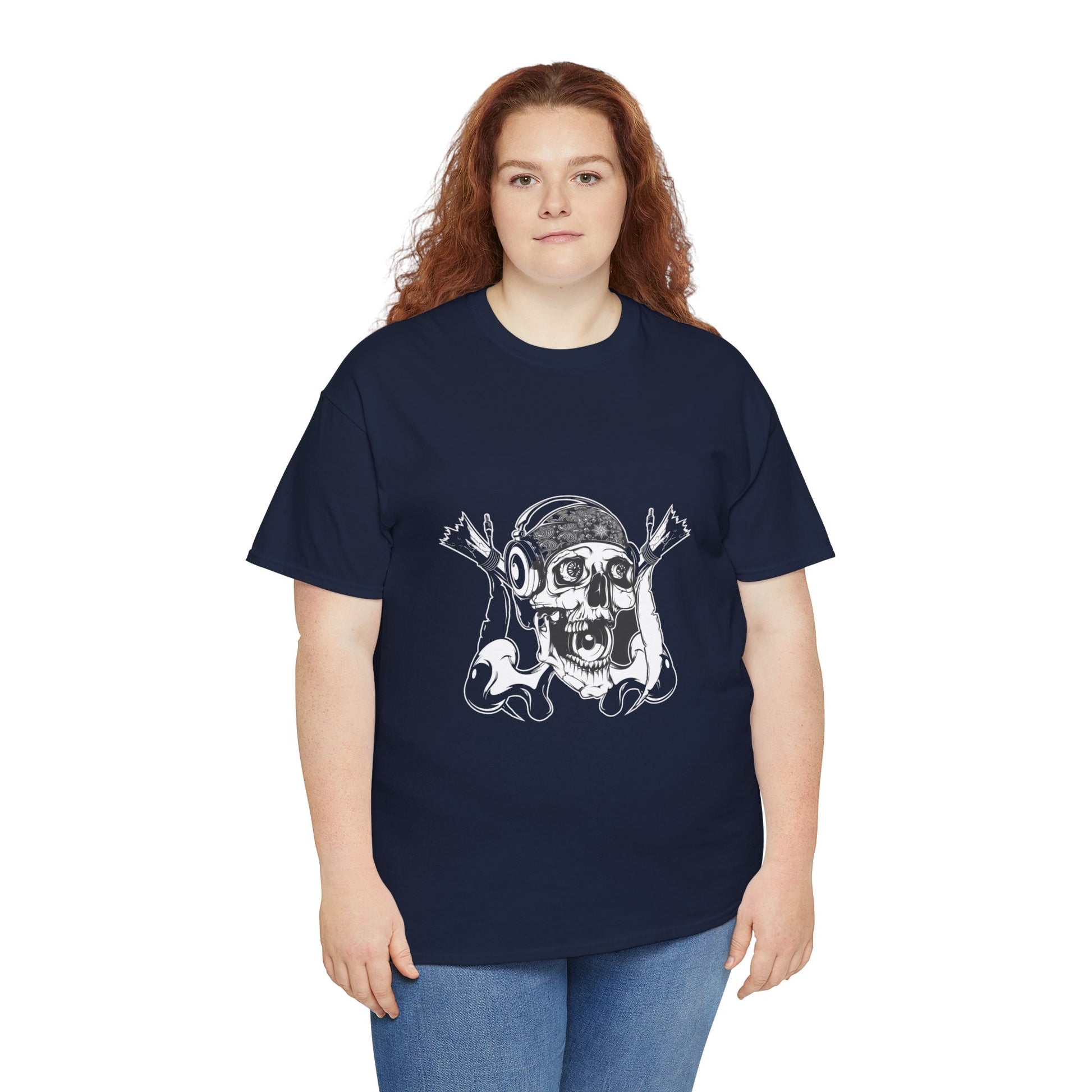 The Skeleton Unisex Heavy Cotton Tee | Spooky Graphic T-Shirt for Halloween and Skull Enthusiasts - ArtShirt Couture