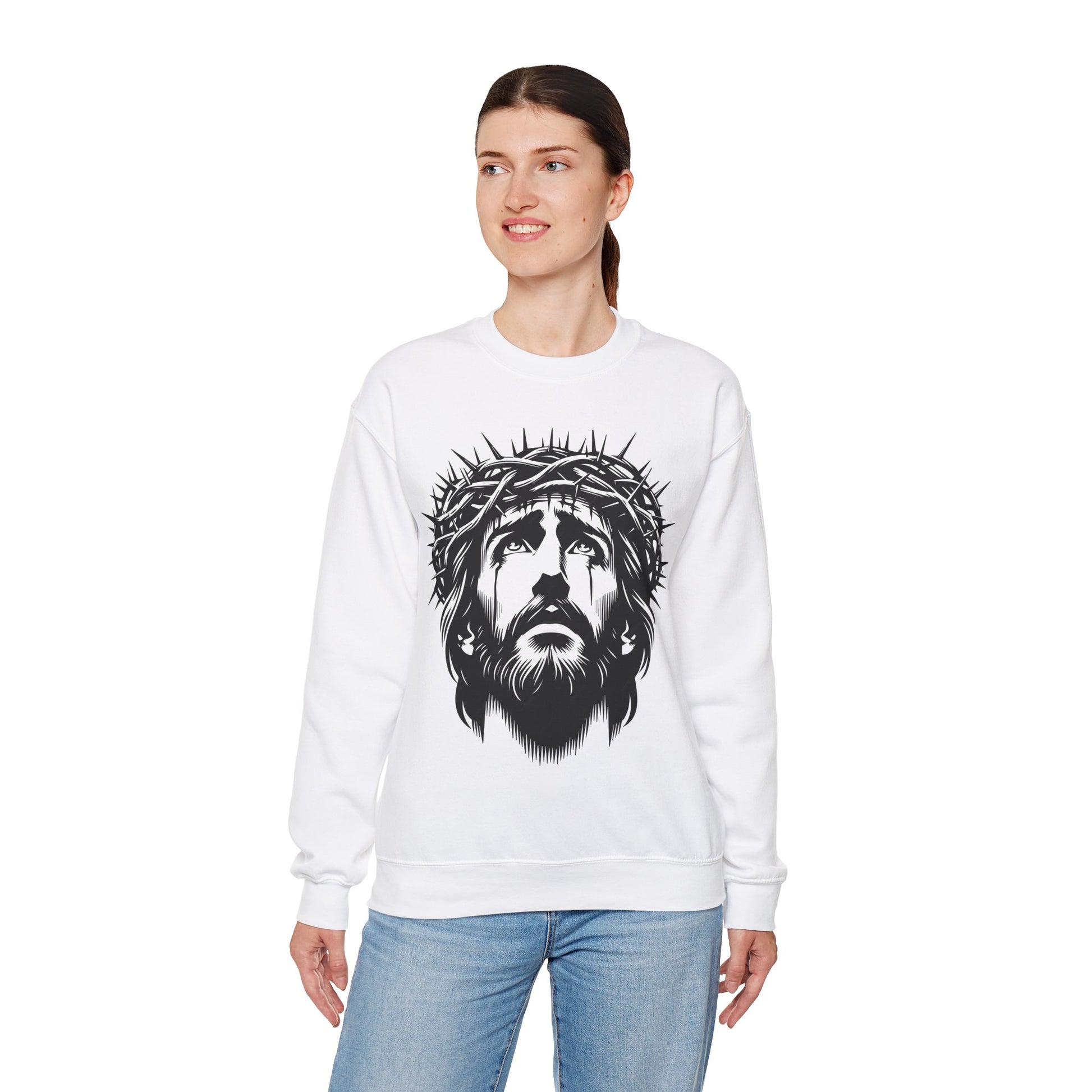 Jesus Christ Unisex Heavy Blend™ Crewneck Sweatshirt | Religious Graphic Sweatshirt - ArtShirt Couture