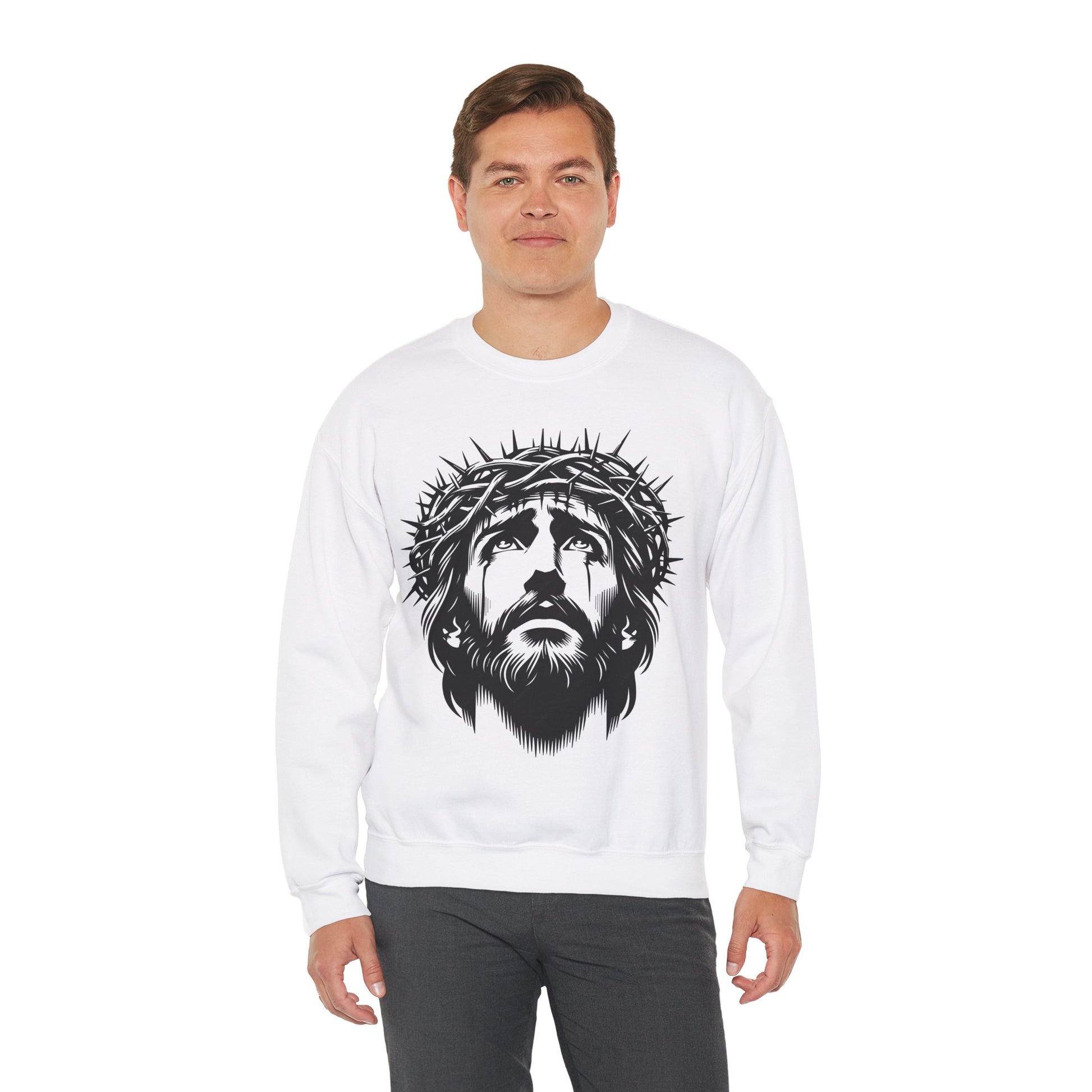 Jesus Christ Unisex Heavy Blend™ Crewneck Sweatshirt | Religious Graphic Sweatshirt - ArtShirt Couture