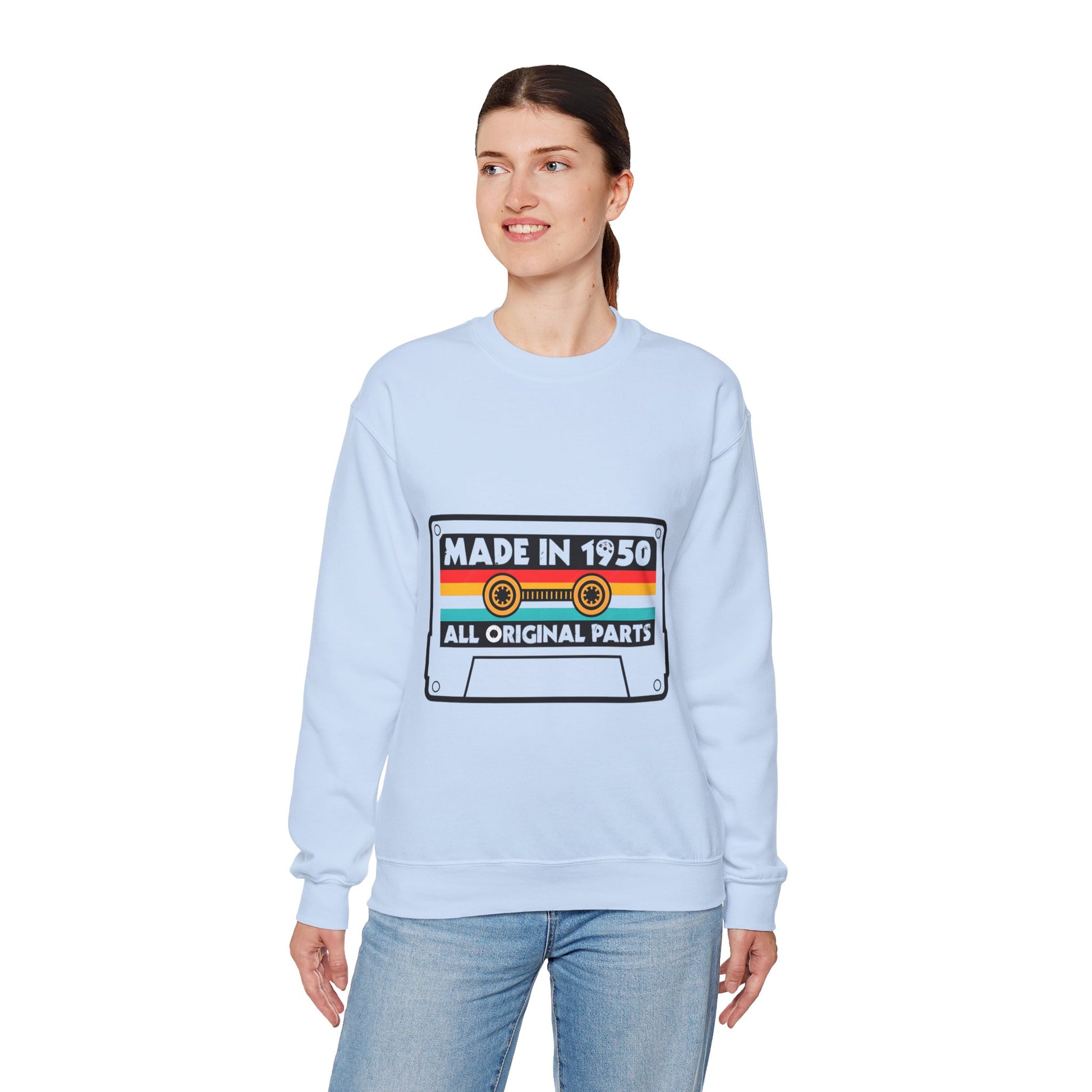 Vintage 1950s Old Tape Cassette Unisex Heavy Blend™ Crewneck Sweatshirt | Retro Graphic Sweatshirt - ArtShirt Couture