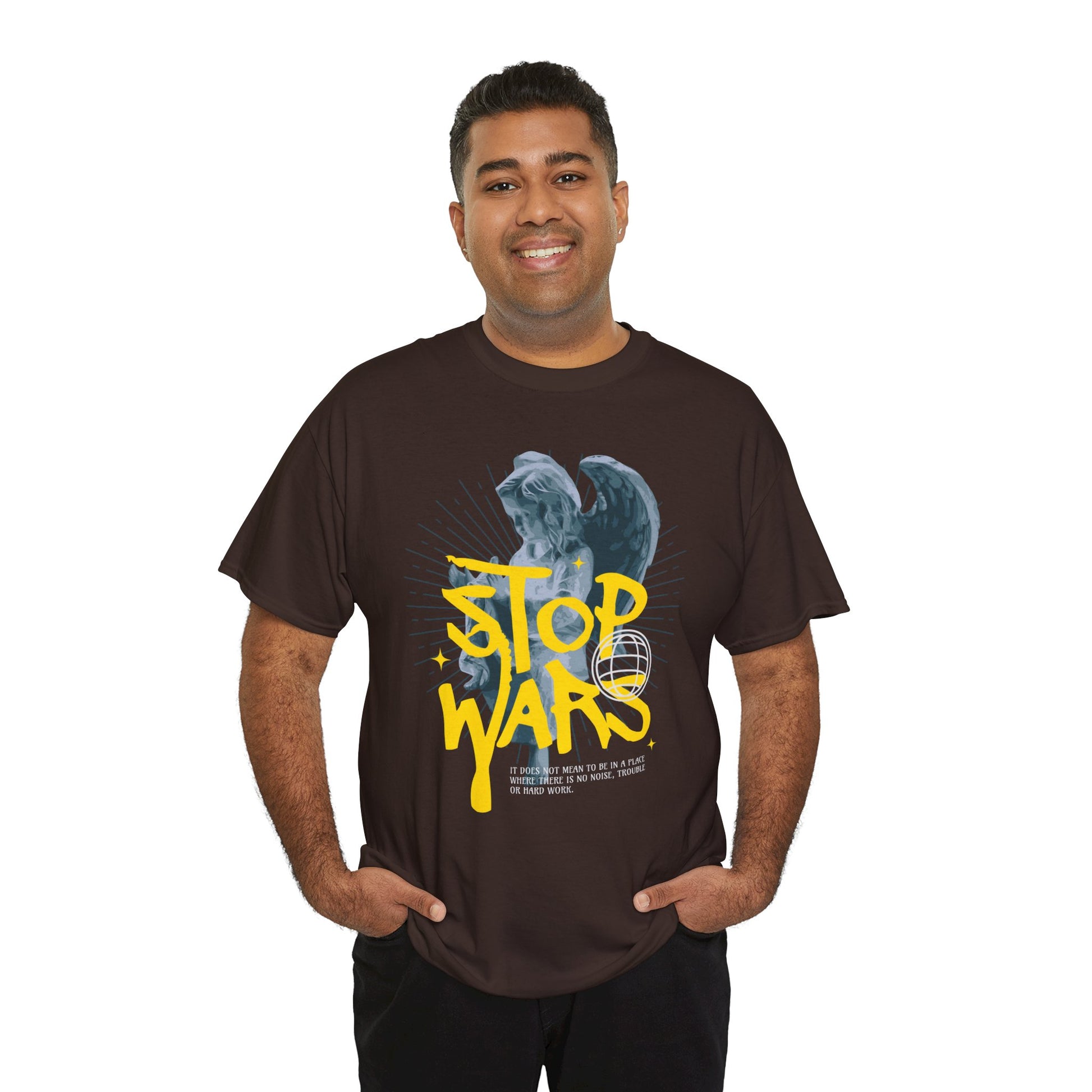 Stop Wars Unisex Heavy Cotton Tee | Fun Graphic T-Shirt for Peace Advocates - ArtShirt Couture