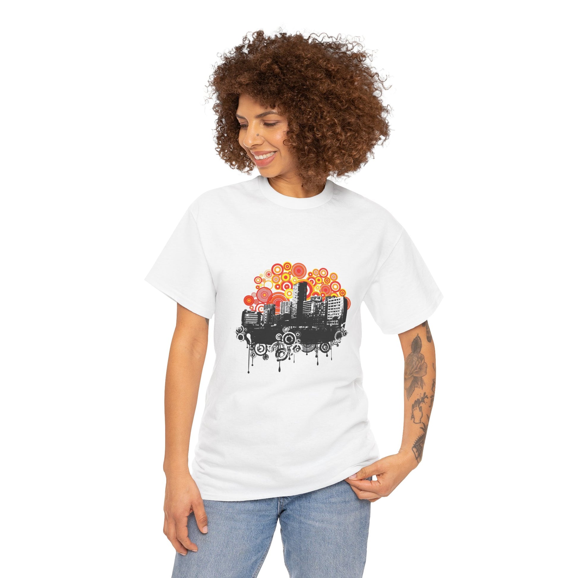 Urban City Unisex Heavy Cotton Tee | Stylish Graphic T-Shirt for City Life Enthusiasts - ArtShirt Couture