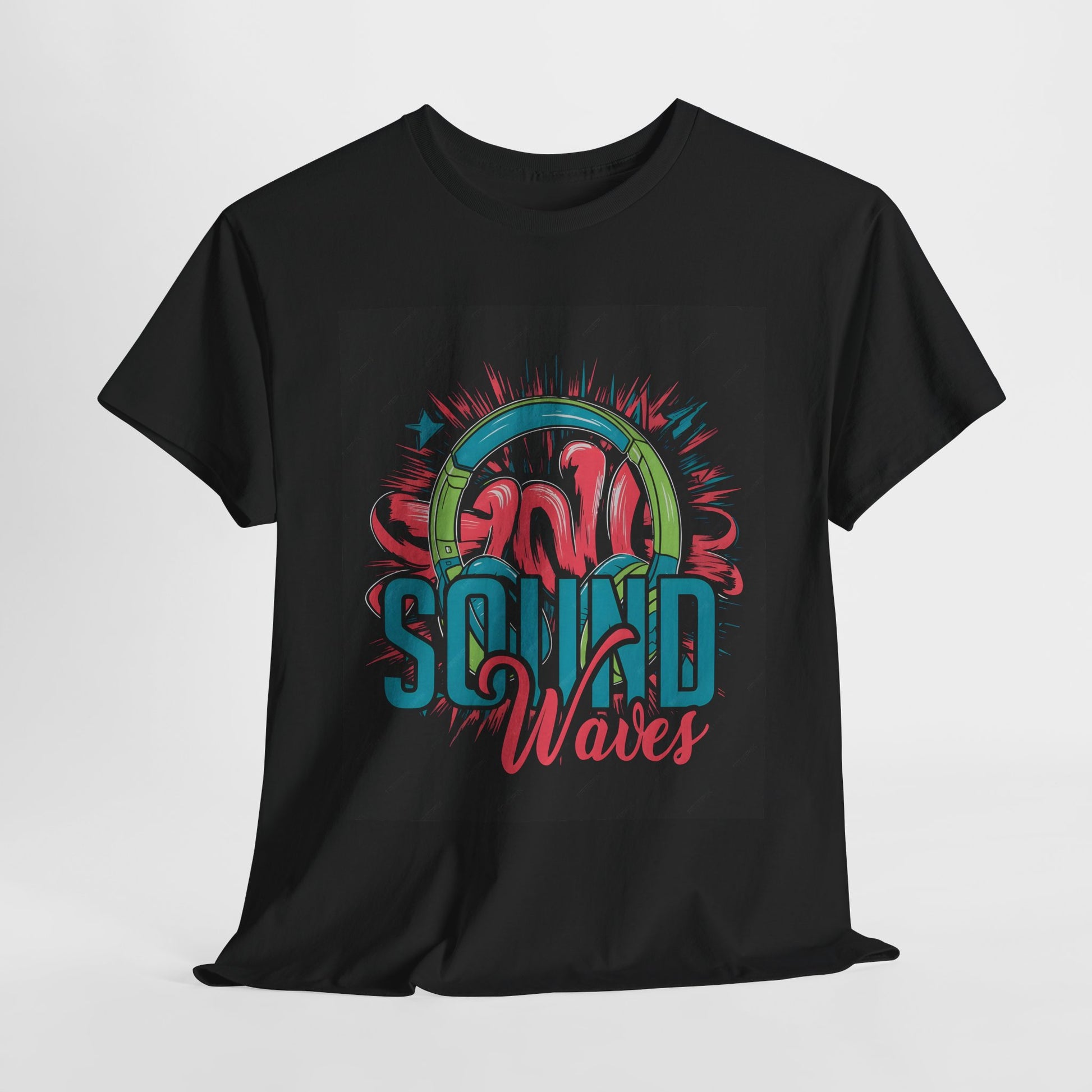 Sound Waves Unisex Heavy Cotton Tee | Stylish Graphic T-Shirt for Music Lovers - ArtShirt Couture