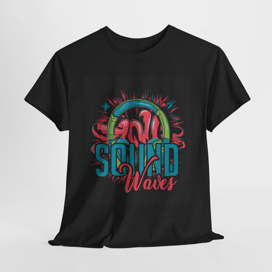 Sound Waves Unisex Heavy Cotton Tee | Stylish Graphic T-Shirt for Music Lovers - ArtShirt Couture