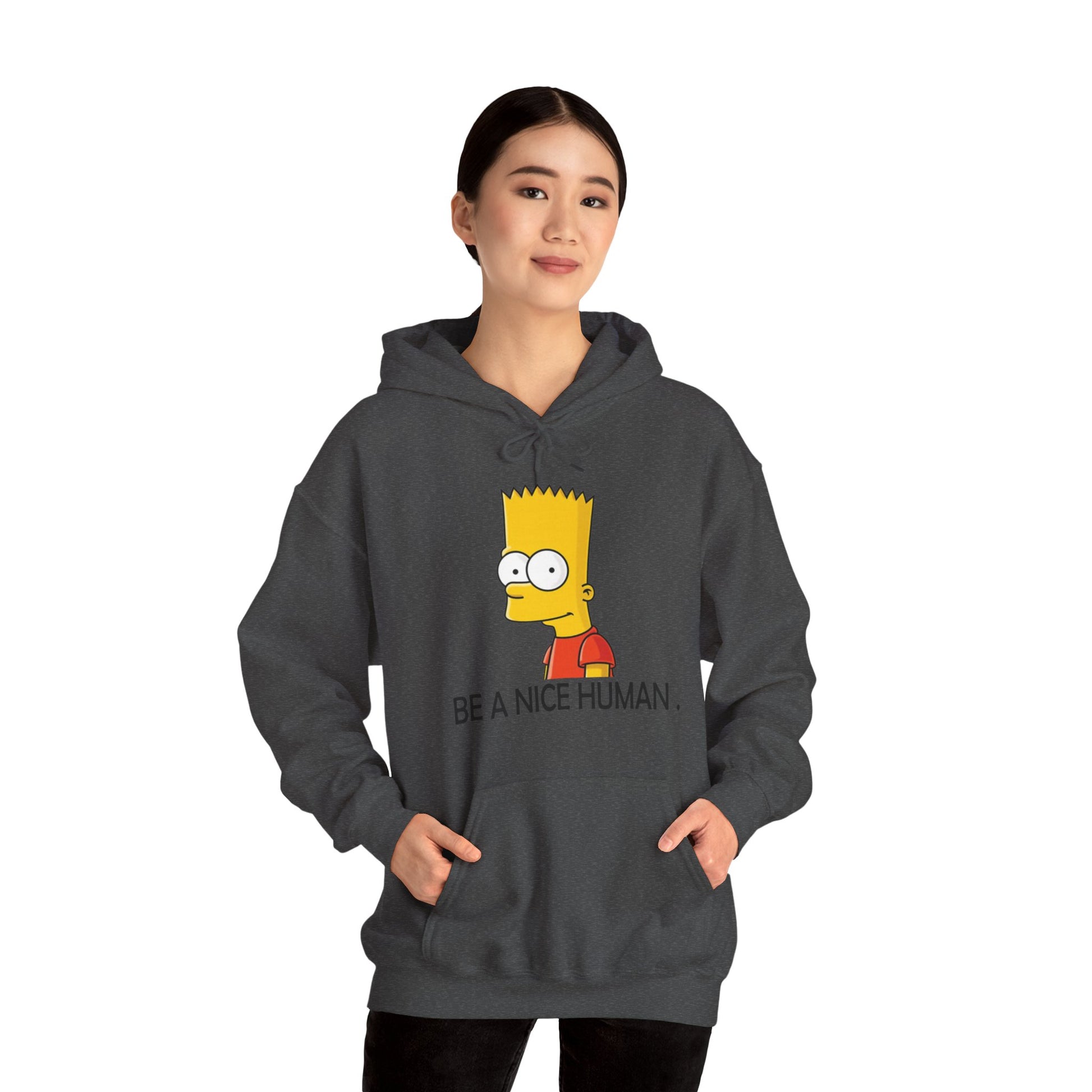 Bart Simspon its nice to be human Unisex Heavy Blend™ Hoodie - ArtShirt Couture