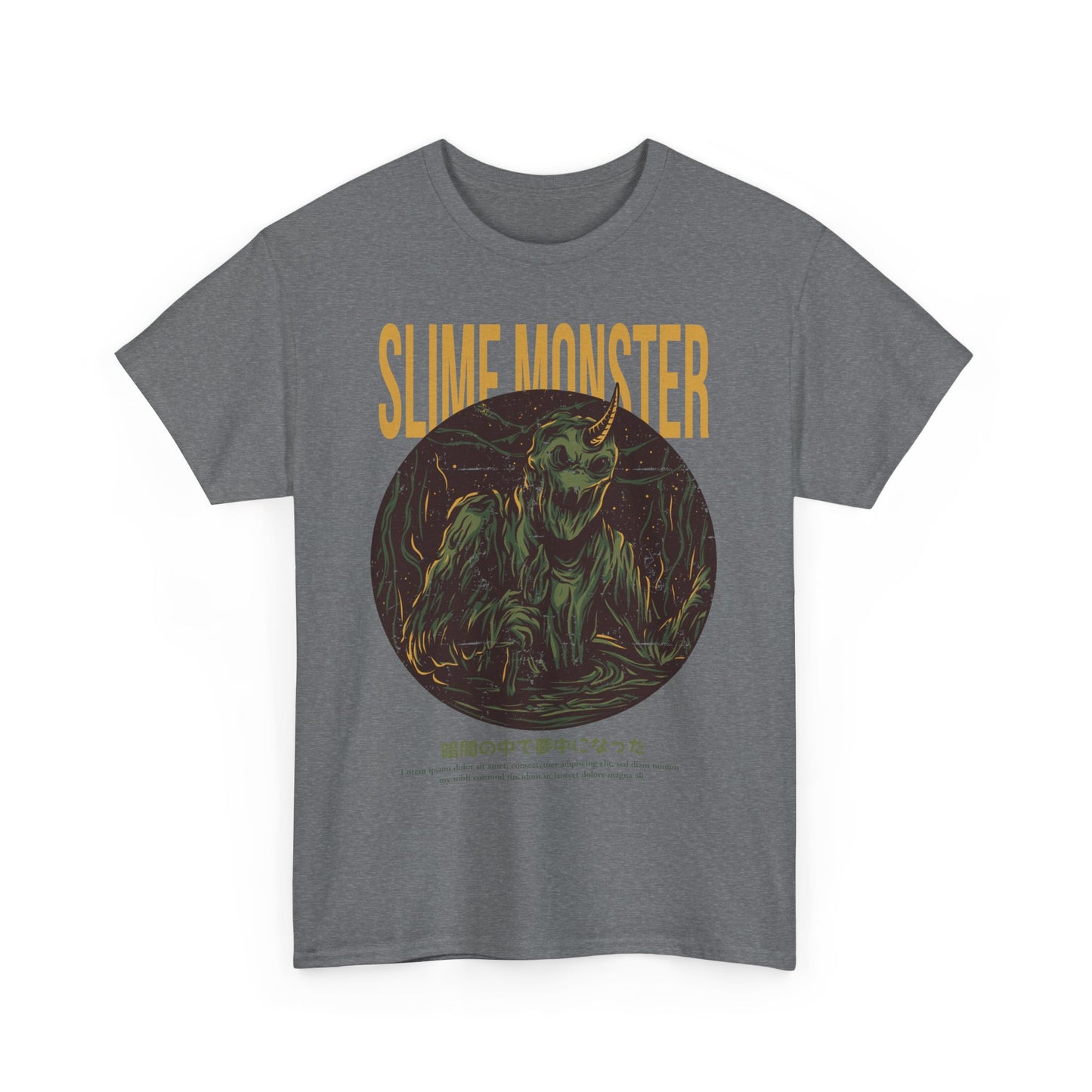 Slime Monster Unisex Heavy Cotton Tee | Fun Graphic T-Shirt for Kids and Monster Lovers - ArtShirt Couture