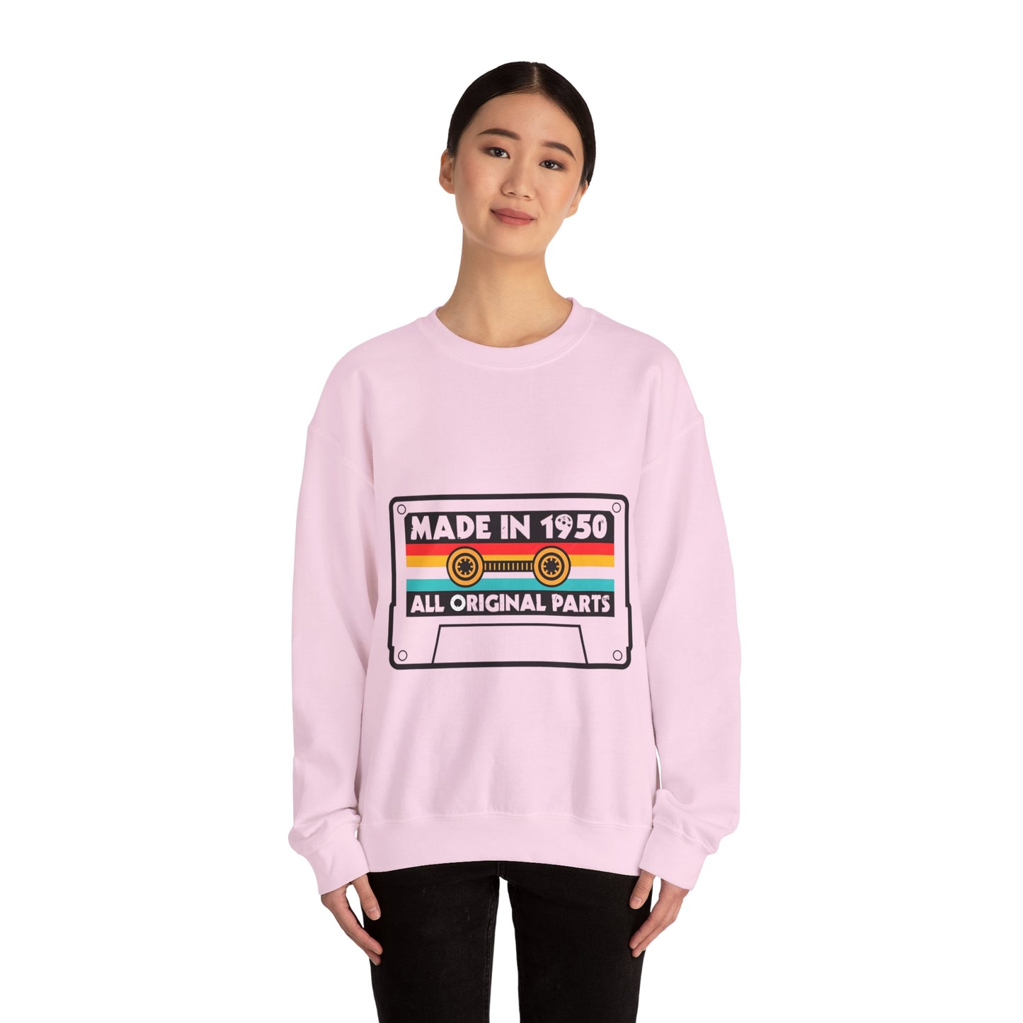 Vintage 1950s Old Tape Cassette Unisex Heavy Blend™ Crewneck Sweatshirt | Retro Graphic Sweatshirt - ArtShirt Couture