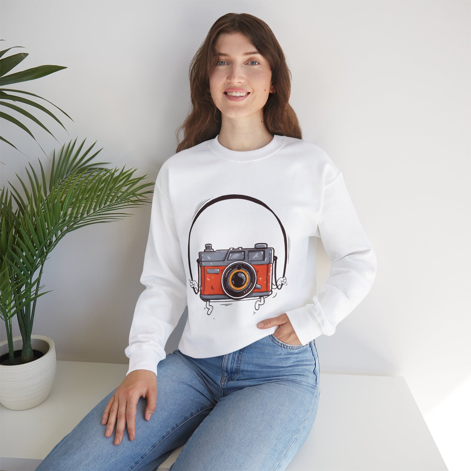 The Camera Unisex Heavy Blend™ Crewneck Sweatshirt | Stylish Graphic Sweatshirt for Photography Lovers - ArtShirt Couture