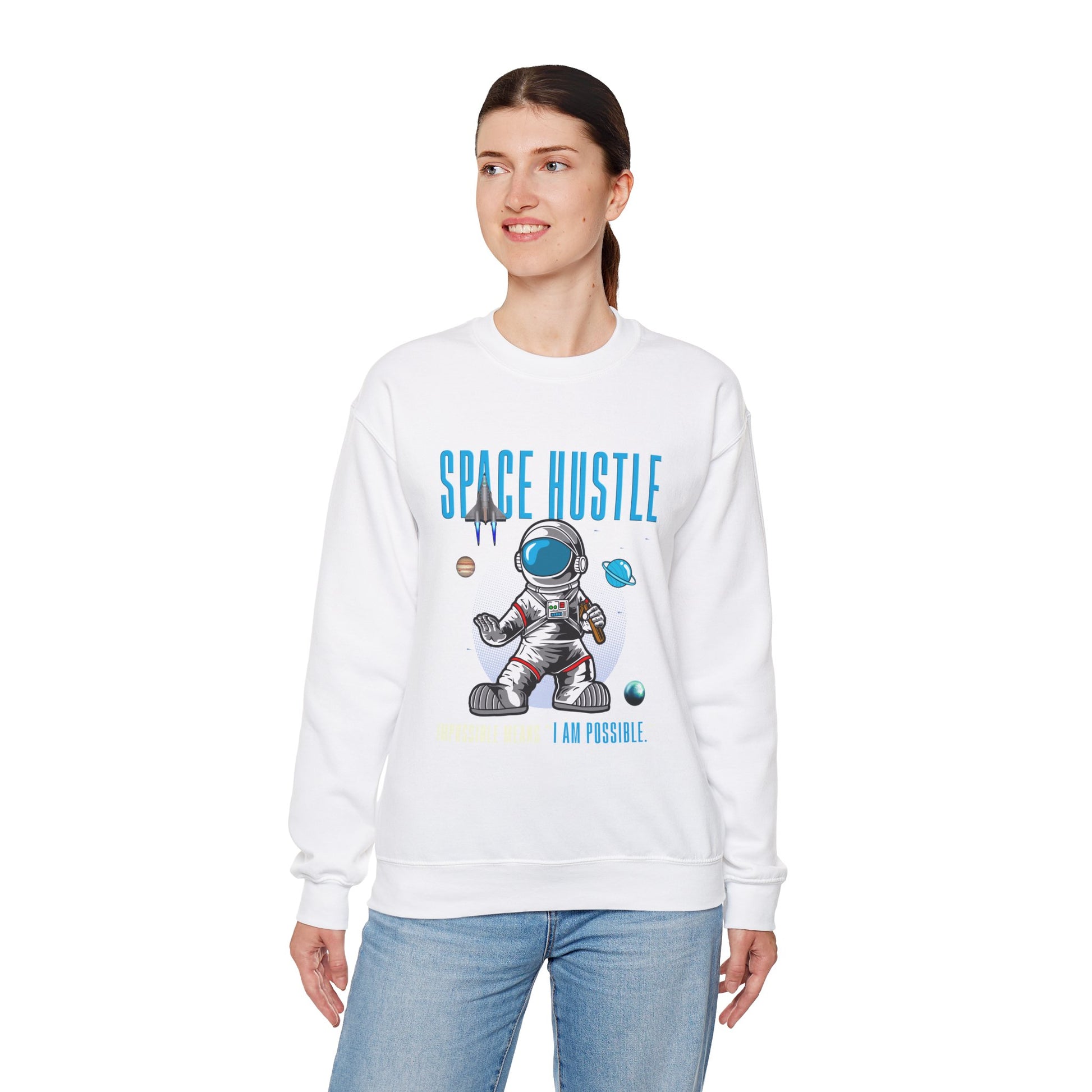 Skateboard Space Hustle Unisex Heavy Blend™ Sweatshirt | Trendy Graphic Sweatshirt for Skateboarding Enthusiasts - ArtShirt Couture